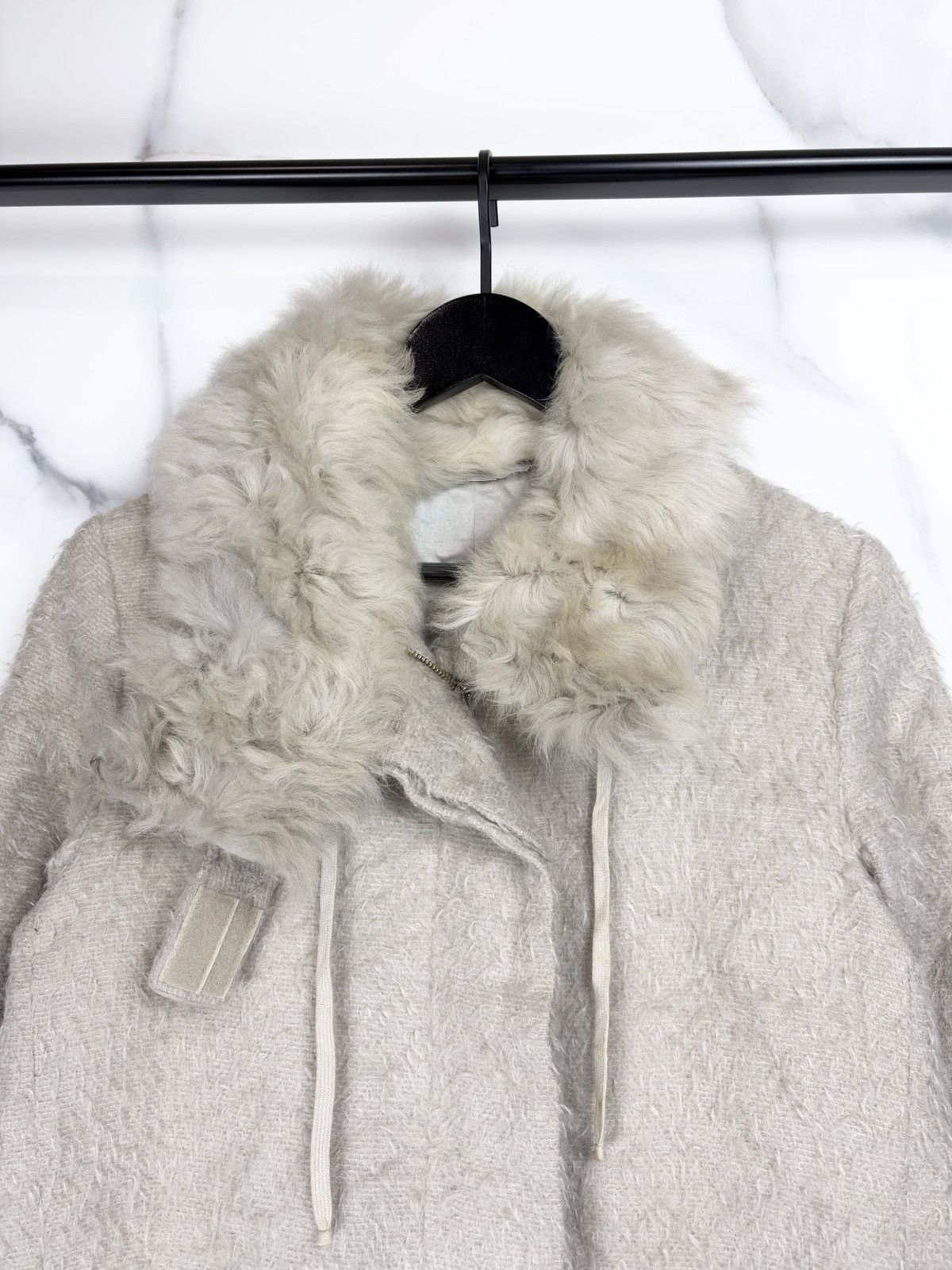 Helmut Lang AW00 Helmut Lang Fur Collar Mohair Astro Biker Jacket Parka Size US S / EU 44-46 / 1 - 3 Thumbnail