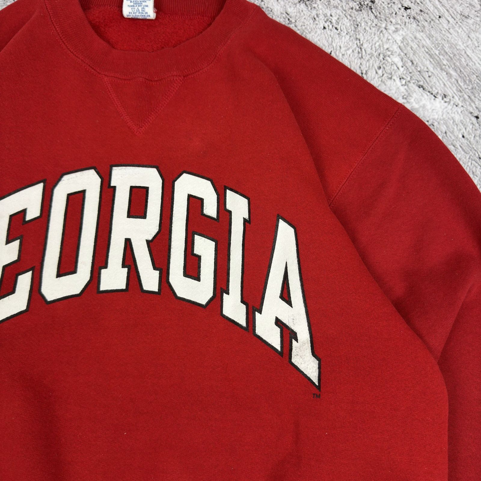 Russell Athletic Russell Athletic Mens Red Cotton Georgia Pullover Sweatshirt Size US M / EU 48-50 / 2 - 6 Thumbnail