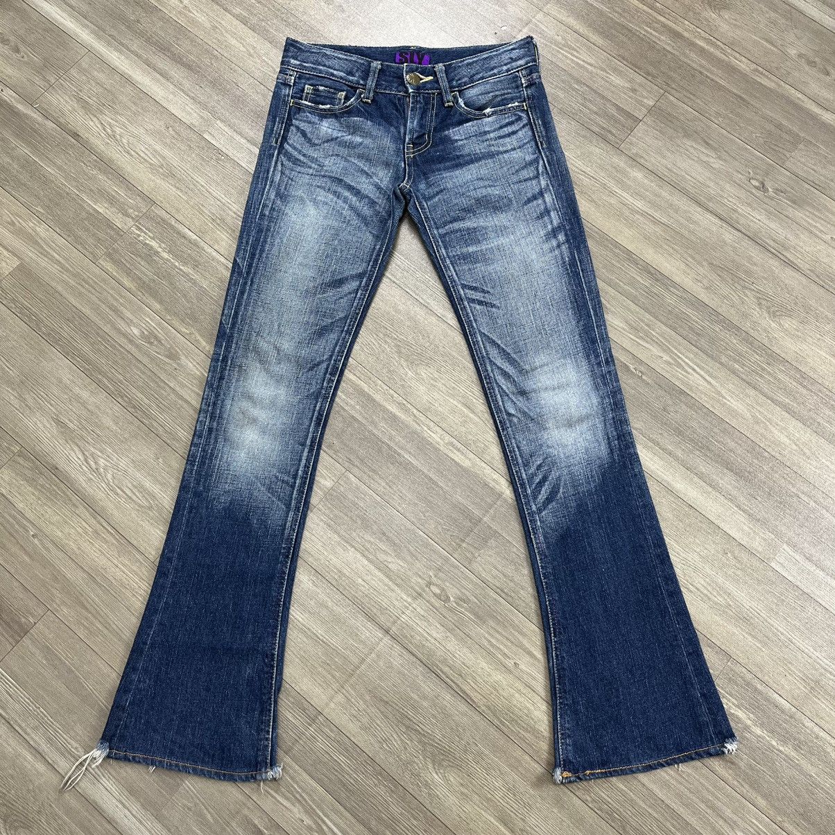 Japanese Brand 2000s Sly Japan Clawmark Distressed Punk Bootcut Flare Jeans Size US 26 / EU 42 - 1 Thumbnail