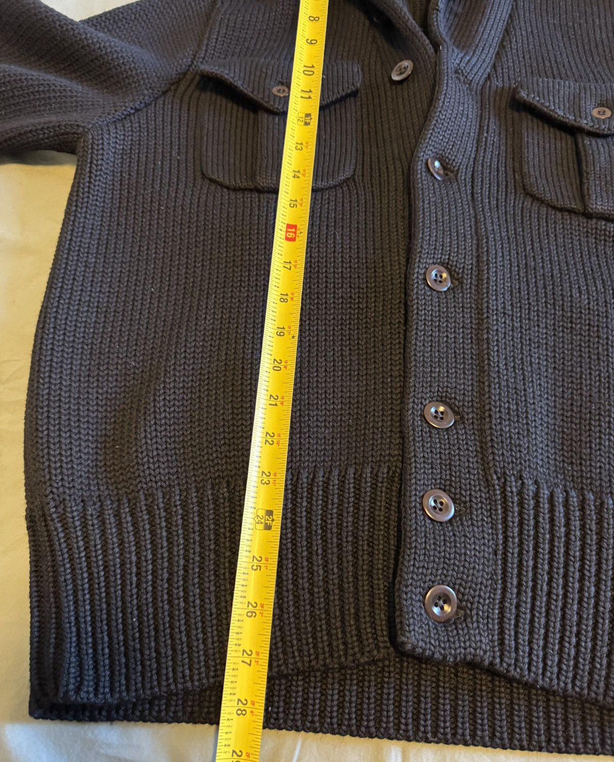 Polo Ralph Lauren Polo Ralph Lauren XL Wool Chunky Knit Military Shawl Sweater Size US XL / EU 56 / 4 - 2 Thumbnail
