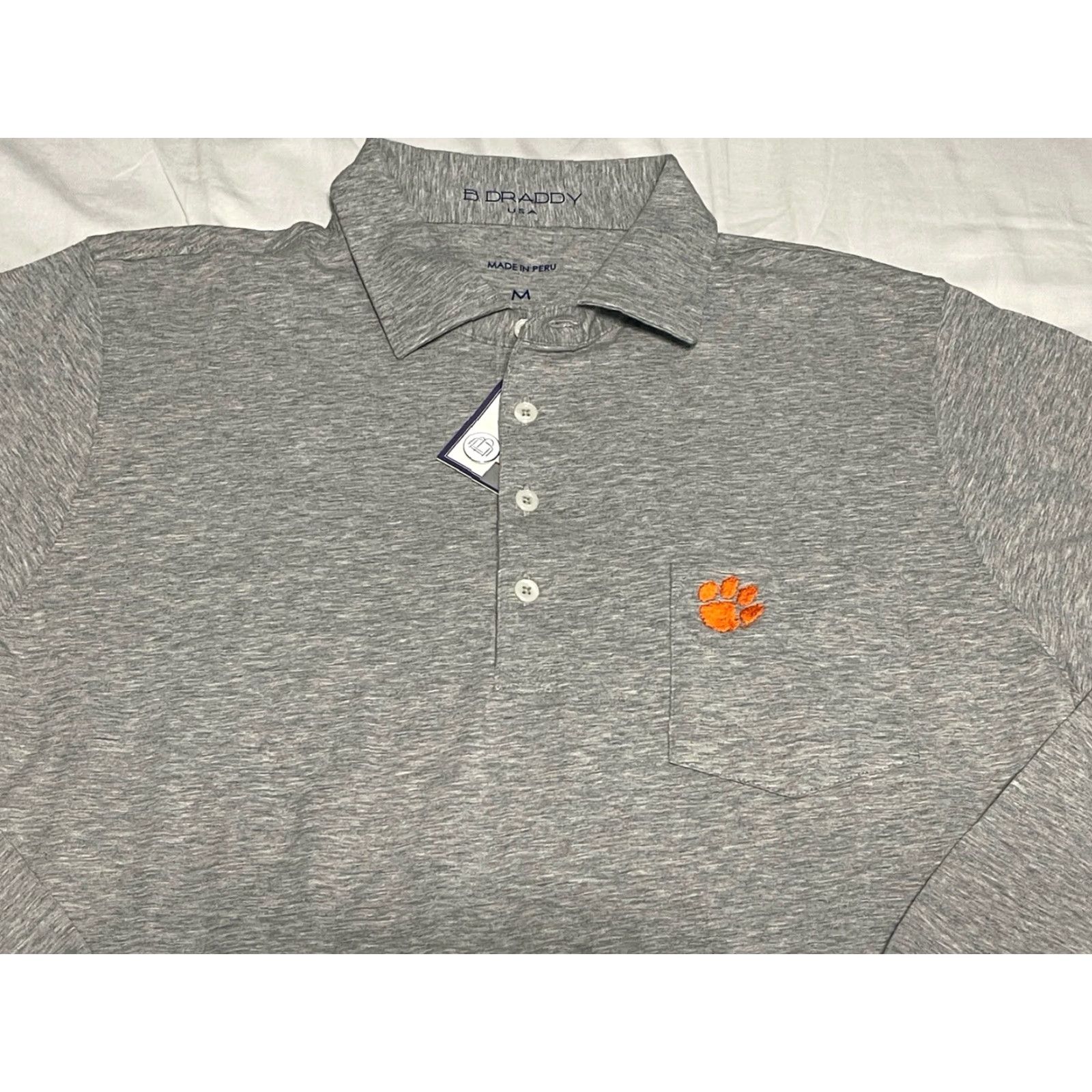 Vintage VINTAGE B. Draddy Mens Polo Shirt Long Sleeve Heather Gray 90s Chest Pocket Stretch M Size US M / EU 48-50 / 2 - 2 Thumbnail