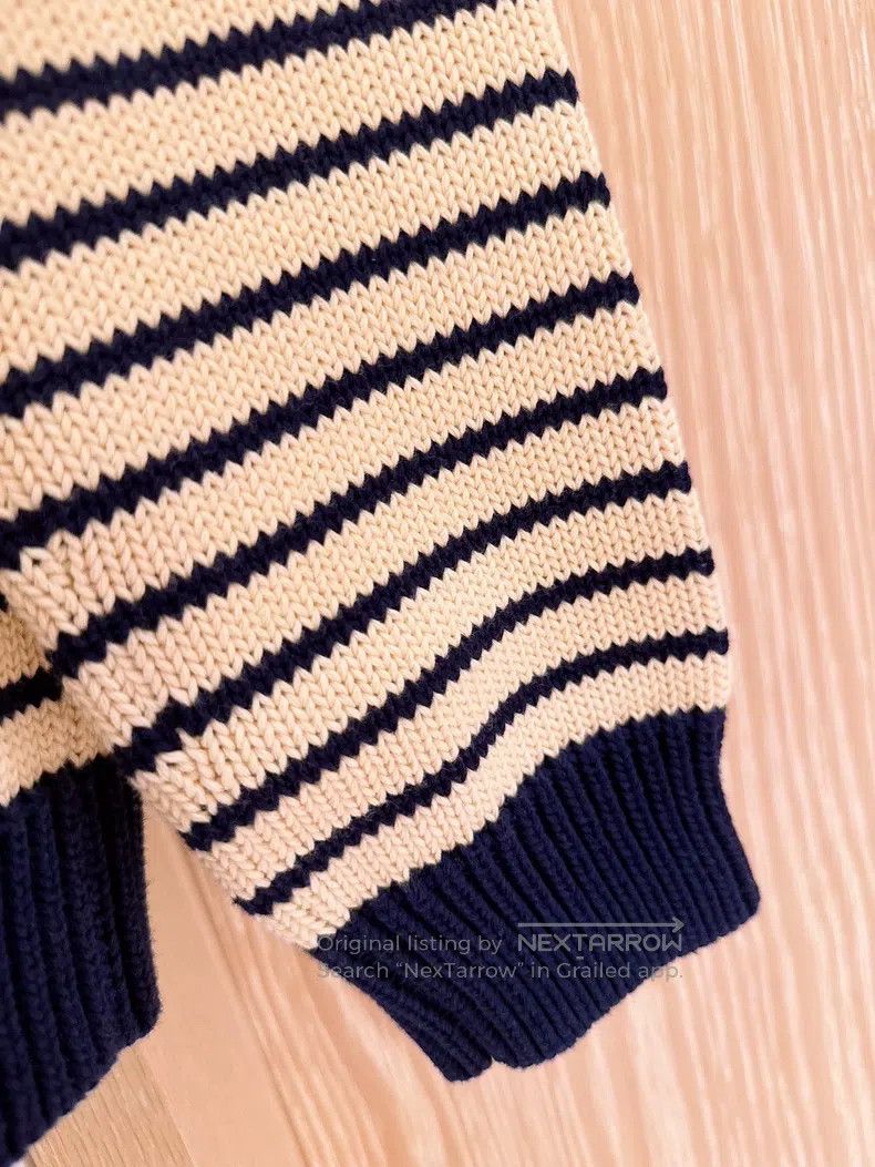 Gucci Gucci Beige striped bear sweater Size US S / EU 44-46 / 1 - 6 Thumbnail