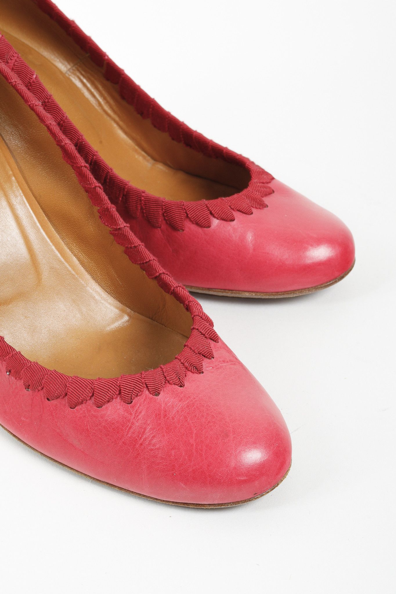 Lanvin Lanvin Pink Leather Ribbon Accent Wedge Espadrilles Size US 10.5 / IT 40.5 - 6 Thumbnail
