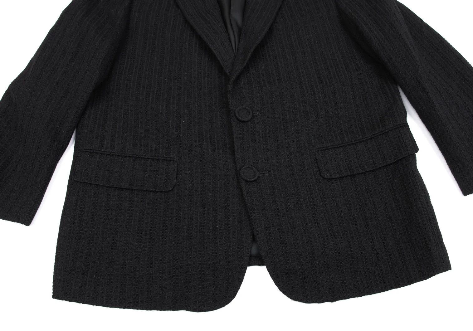 Comme des Garcons Homme Plus Wool Stripe Jacket in Black, Size M Size US M / EU 48-50 / 2 - 7 Thumbnail