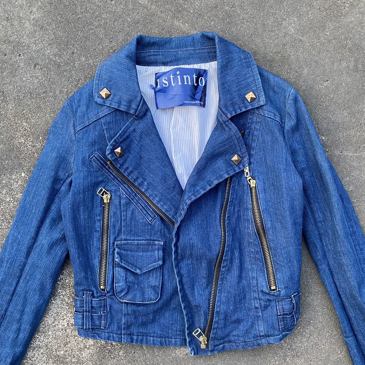 Beauty Beast × If Six Was Nine × Japanese Brand Y2K Studded Crop Denim Jacket Punk Rock Style Size US XS / EU 42 / 0 - 9 Thumbnail