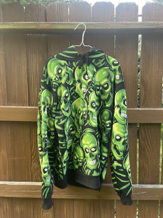 Supreme hoodie green on sale skull