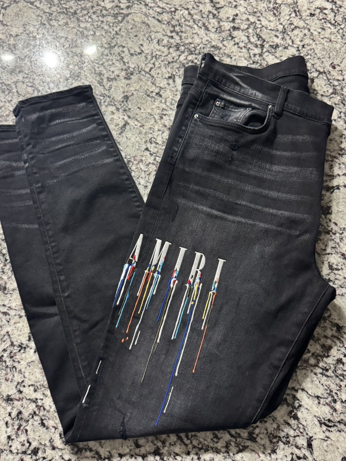 Amiri Aged Black & Red Patch MX1 Jeans – Savonches