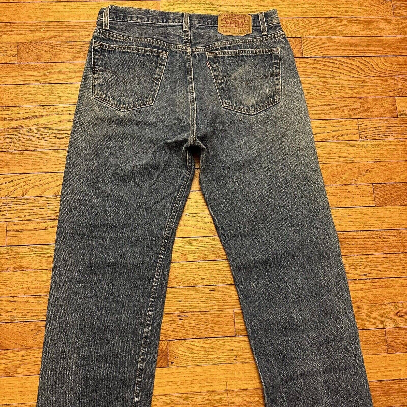 Vintage Vintage Levi’s 501 Blue Denim Jeans Size 36x34 Made In USA Size US 36 / EU 52 - 5 Thumbnail