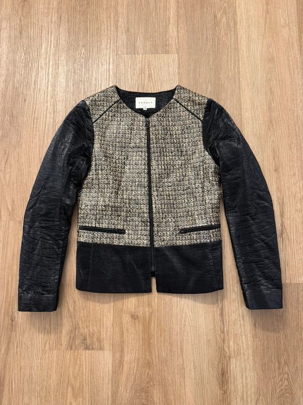 Sandro Sandro Paris Tweed Vedette Metallic Jacket Pattern S new Size S / US 4 / IT 40 - 1 Thumbnail