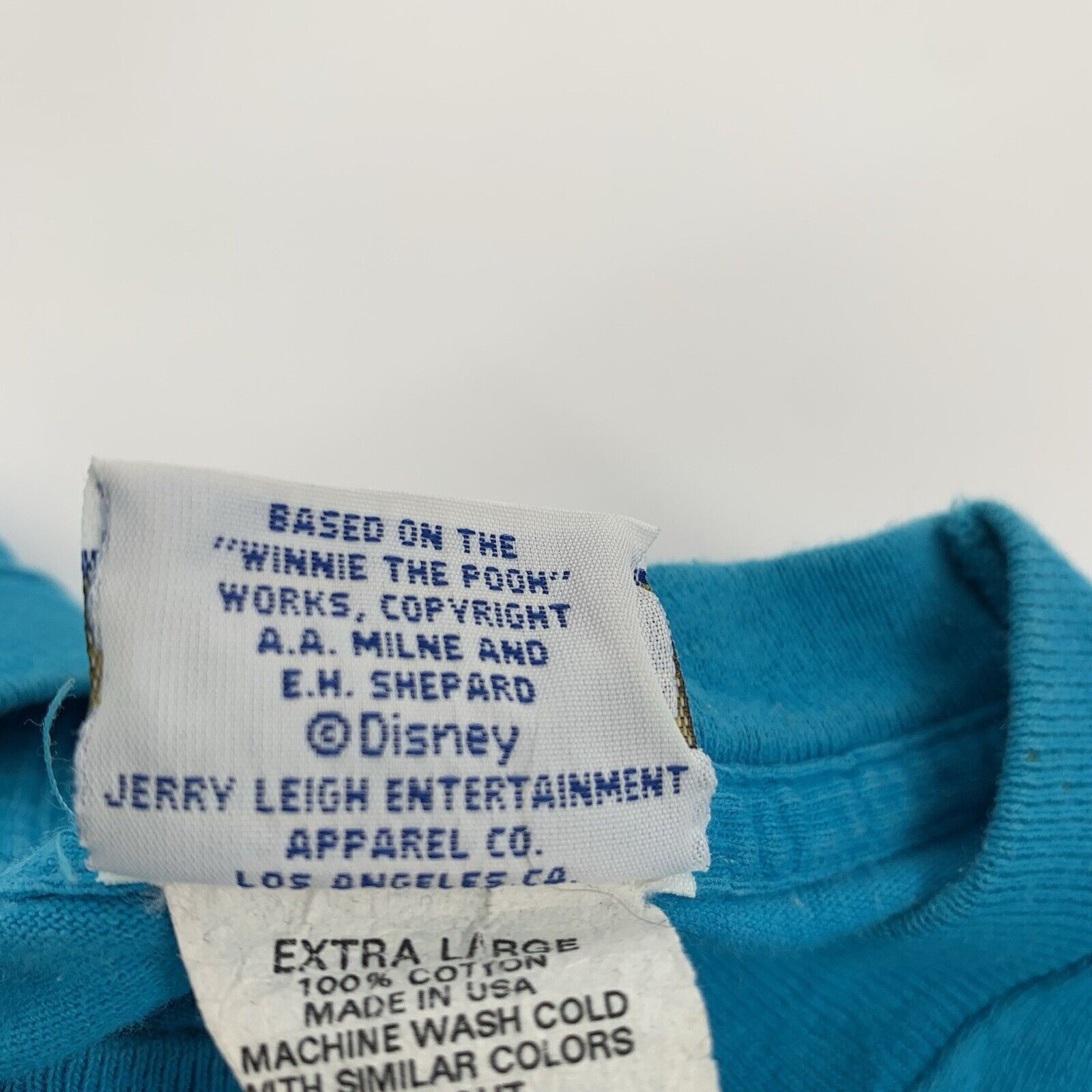 Disney Vintage 1990s Pooh and Friend Disney T-Shirt Bright Blue Size US XL / EU 56 / 4 - 7 Thumbnail