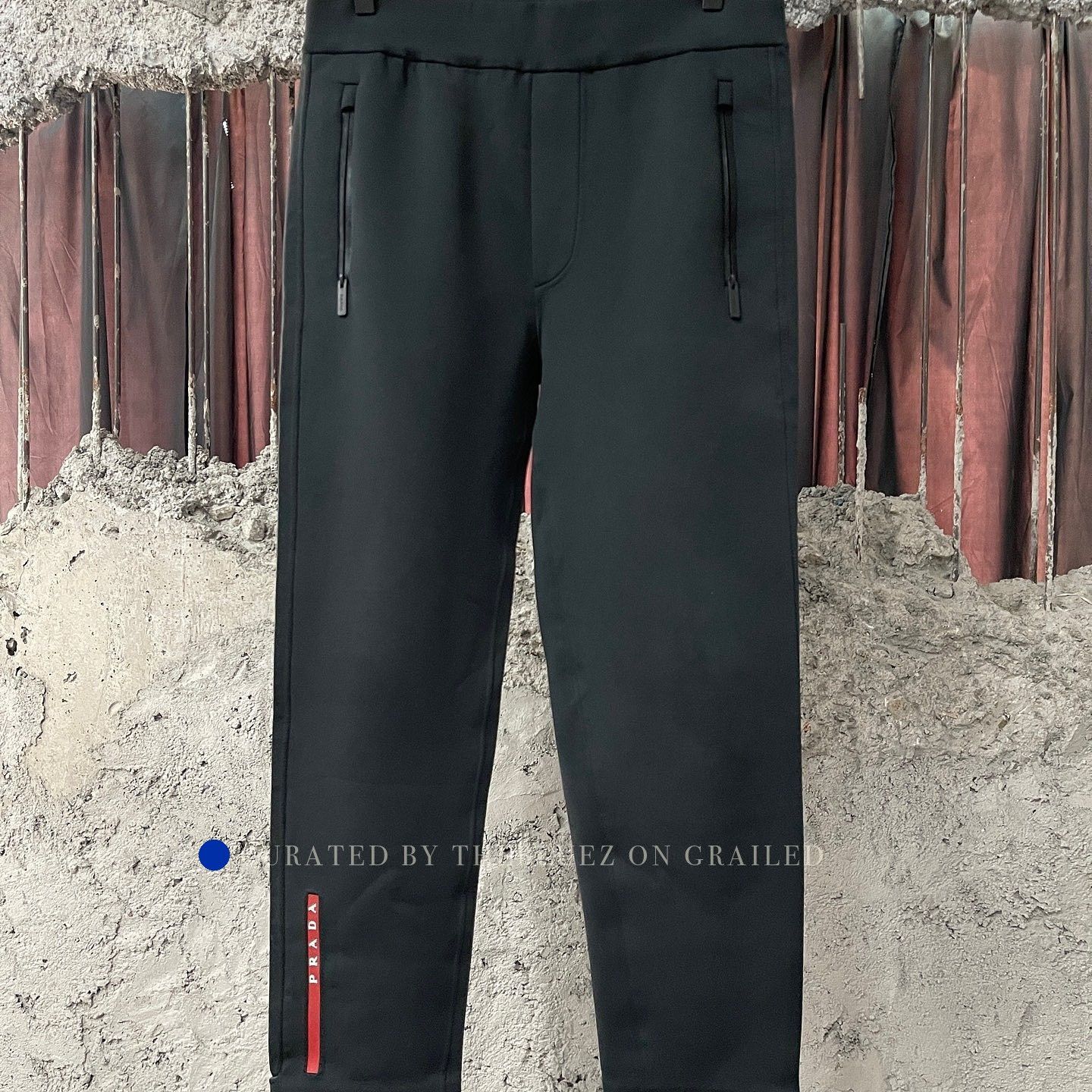 Prada Black Logo Stripe Nylon Casual Pants Size US 32 / EU 48 - 1 Thumbnail