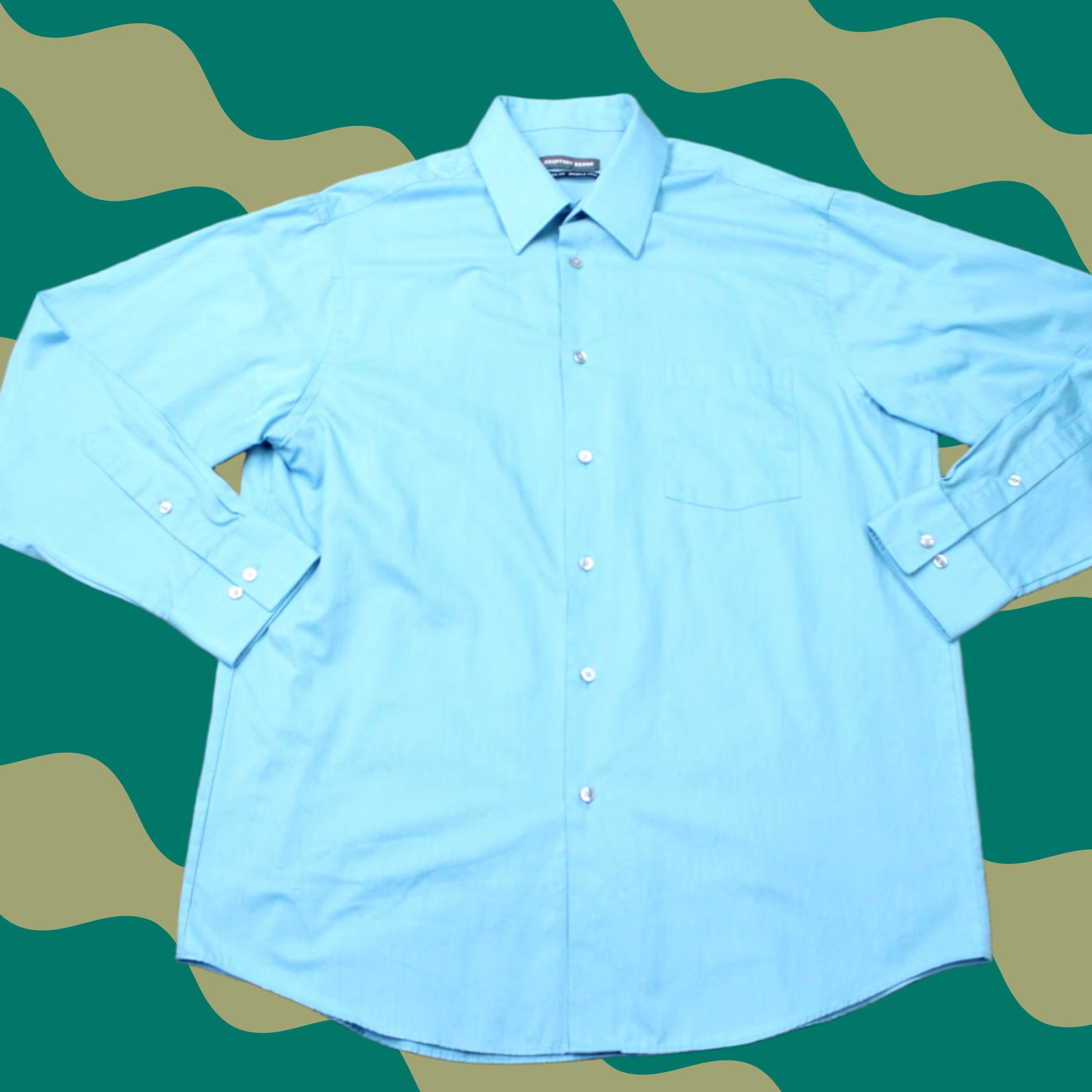 Geoffrey Beene Geoffrey Beene Dress Shirt Mens 16.5 34/35 Blue Classic Fit L/S Button-Down Collar-Blue 60% Cotton 40% Polyester Regular Size Type Regular Bedside? Size 46R - 1 Thumbnail