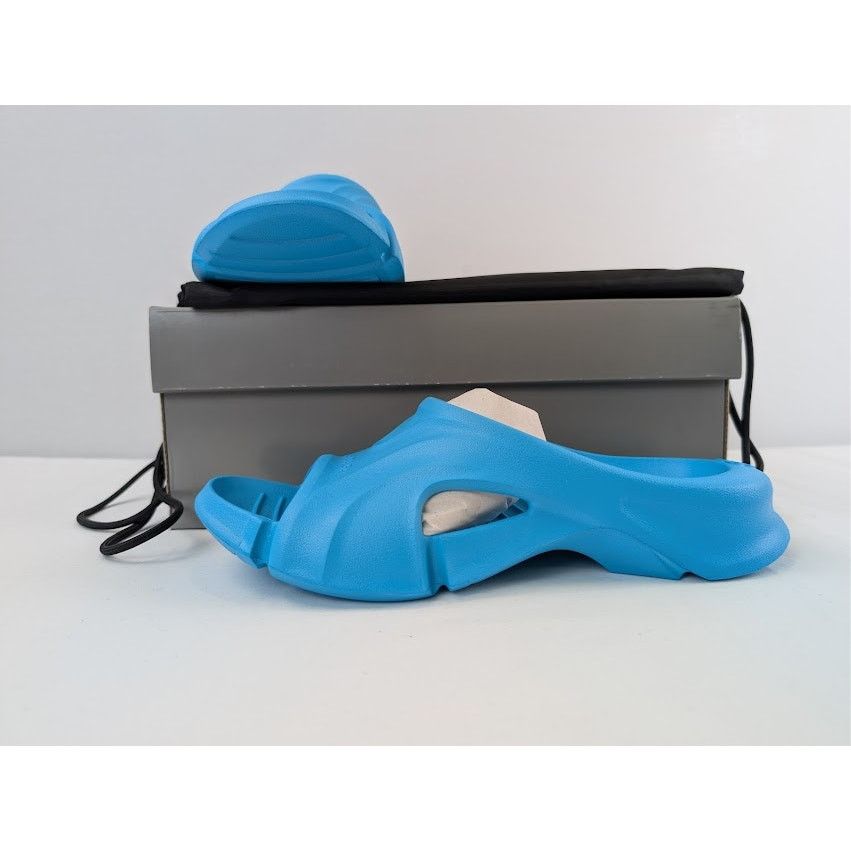 Balenciaga o1rshd1 Rubber Mold Slide Sandals in Blue 41 Size US 8 / EU 41 - 19 Thumbnail