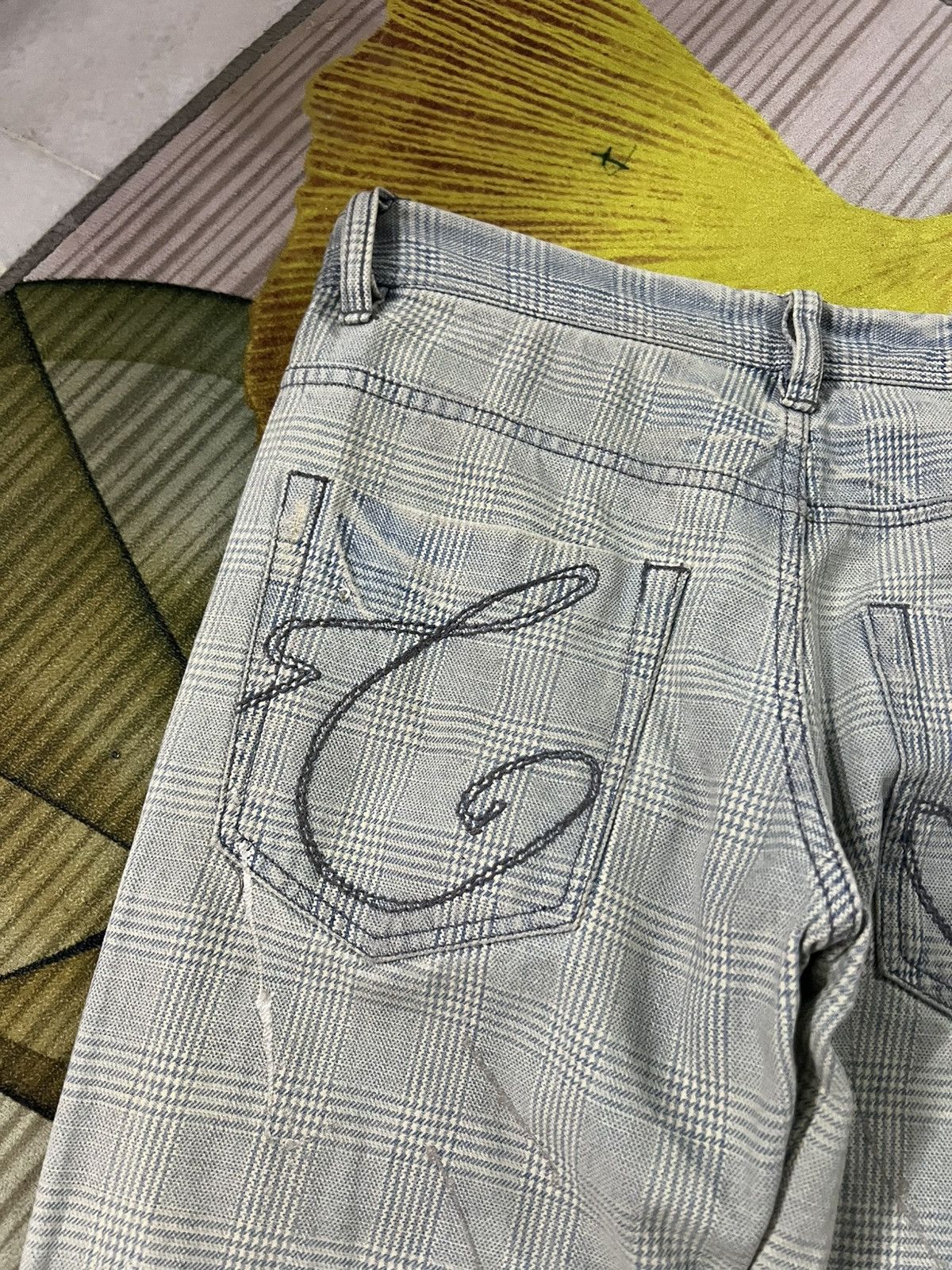 Japanese Brand 💥Flare💥Casva Painted Distressed Rare Jean Size US 31 - 15 Thumbnail