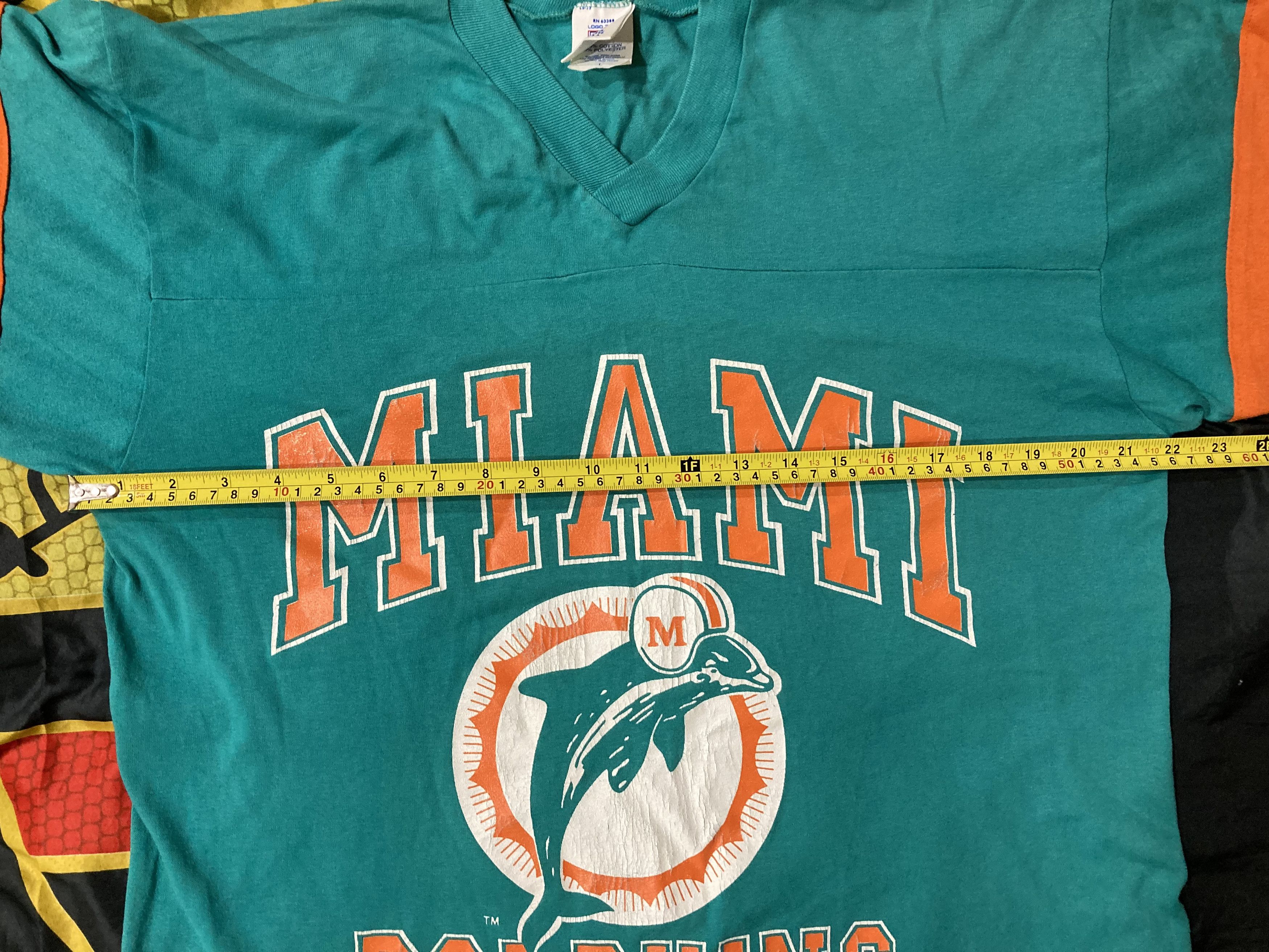 Logo 7 VTG 80s Logo7 Miami Dolphins Shirt 3/4 Sleeve Single Stitch Size US L / EU 52-54 / 3 - 9 Thumbnail