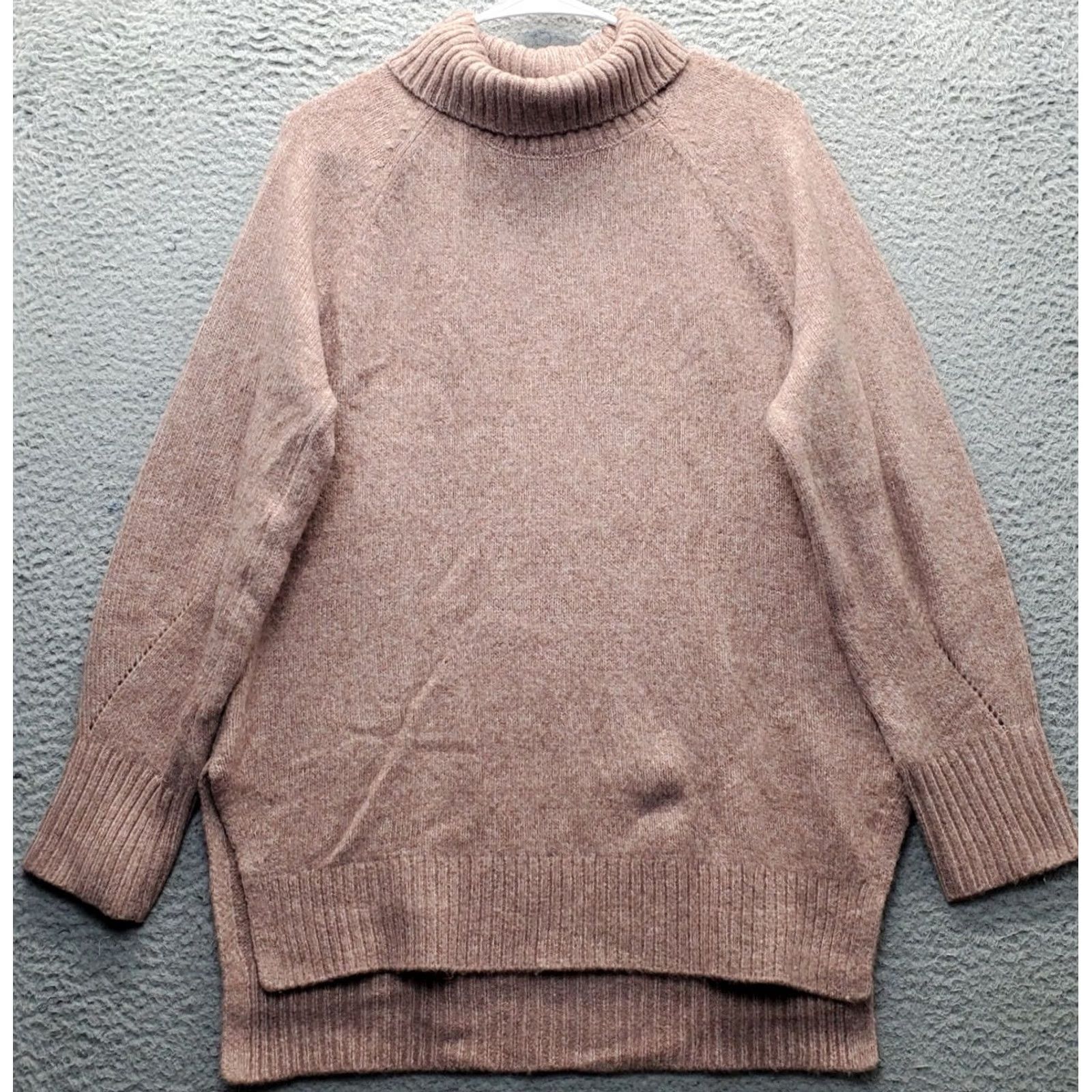 Calvin Klein Calvin Klein Womens Size L Tunic Sweater Multicolor Turtle Neck High Low Slit Pullover Knit Size L / US 10 / IT 46 - 2 Thumbnail