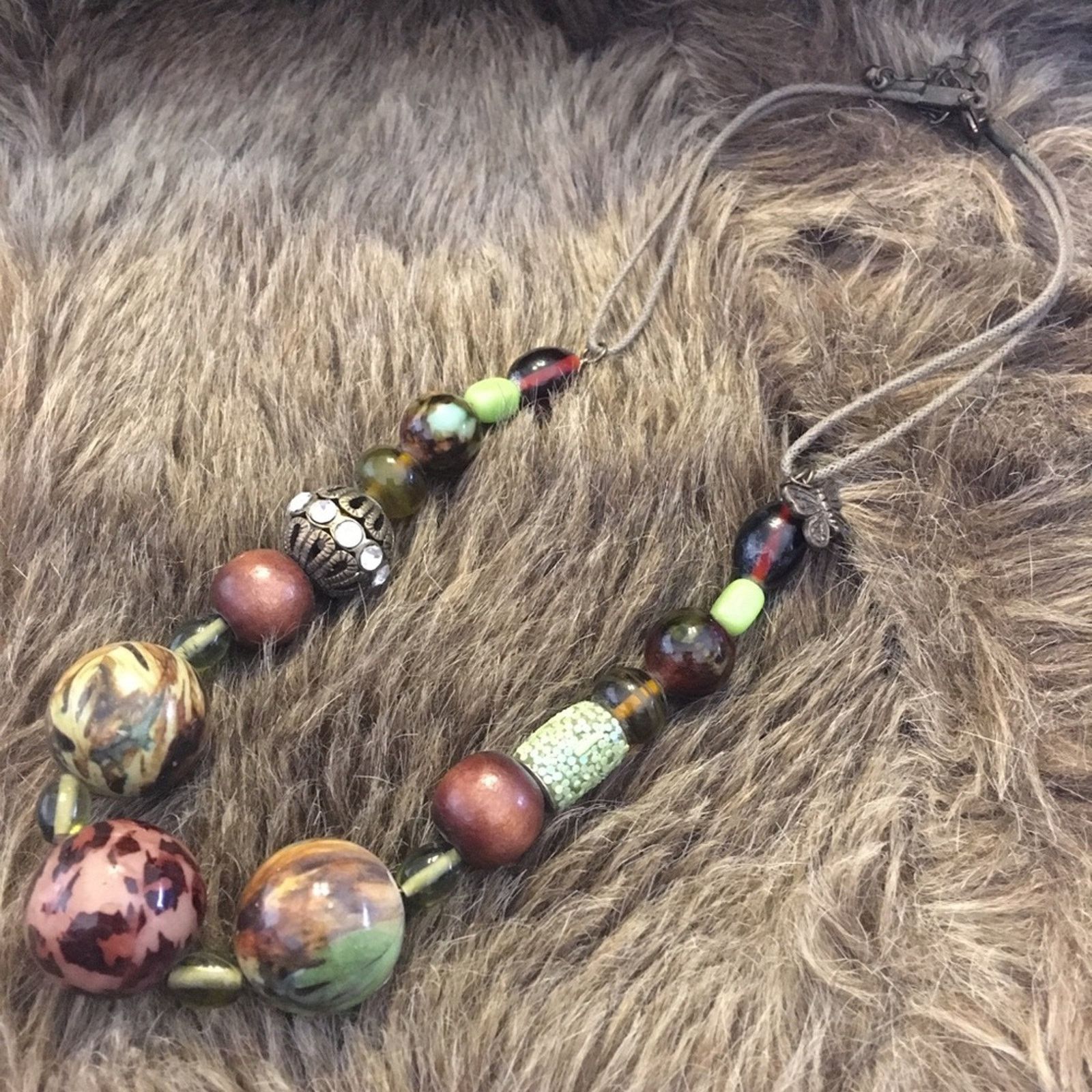 Vintage Vintage 90s chunky bead corded necklace Size ONE SIZE - 11 Thumbnail