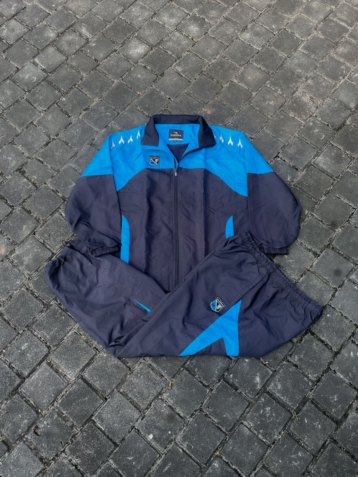 Diadora Diadora 90s Full Tracksuit - Blue Navy Retro Sportswear 1996 Size US XL / EU 56 / 4 - 1 Thumbnail