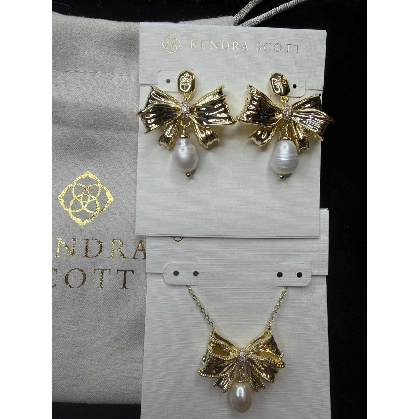 Kendra Scott Kendra Scott x Love Shack Fancy Bow Necklace Earrings Set Size ONE SIZE - 4 Thumbnail
