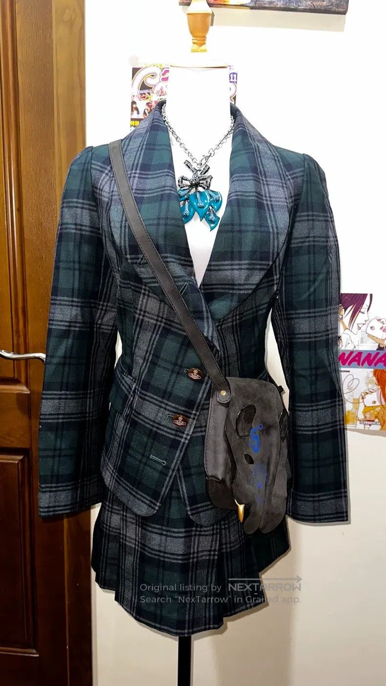 Vivienne Westwood Vivienne Westwood Green plaid angled side suit set, Slythe Size L / US 10 / IT 46 - 1 Thumbnail
