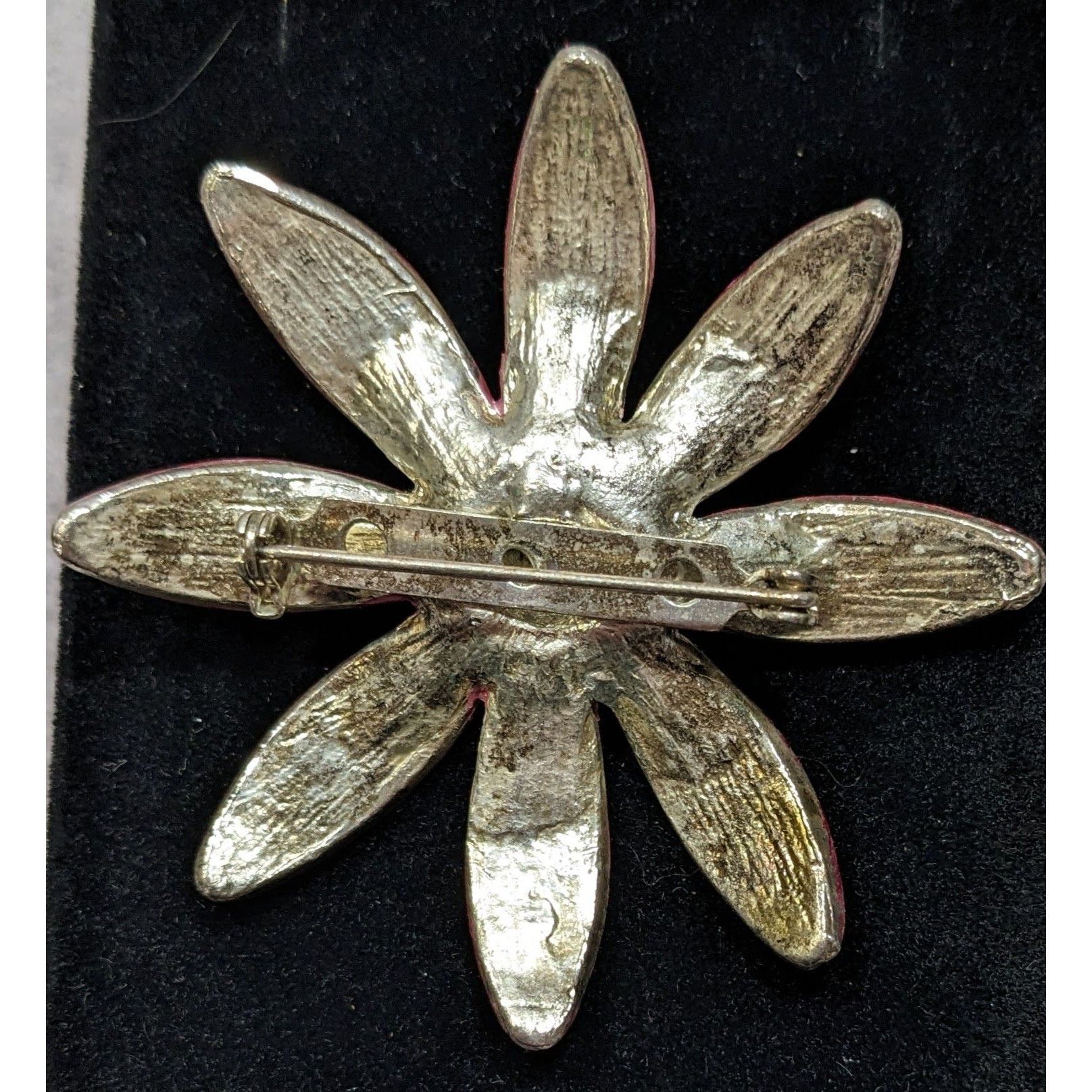 Other Vintage Metallic Pink Floral Rhinestone Brooch Size ONE SIZE - 4 Thumbnail
