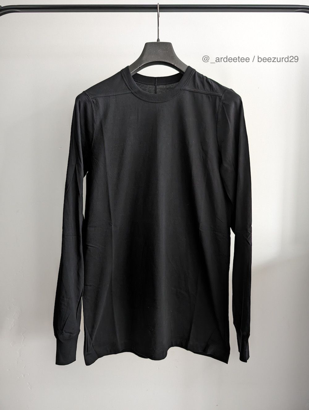 image of Rick Owens New Level Long Sleeve Shirt Ss23 Medium in Black, Men's