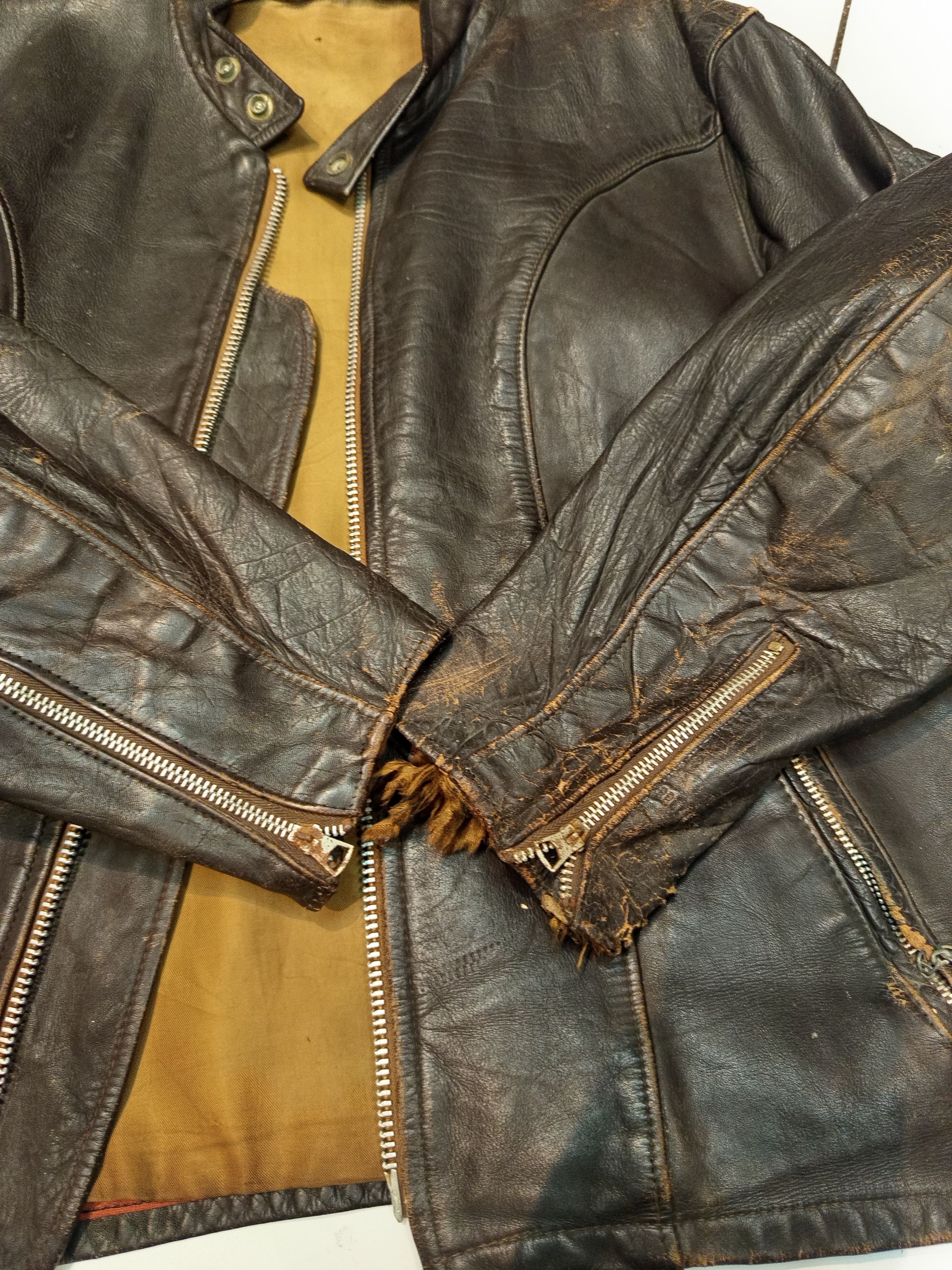 Schott 1970s Schott Bros Leather Biker Jacket Size US L / EU 52-54 / 3 - 15 Thumbnail