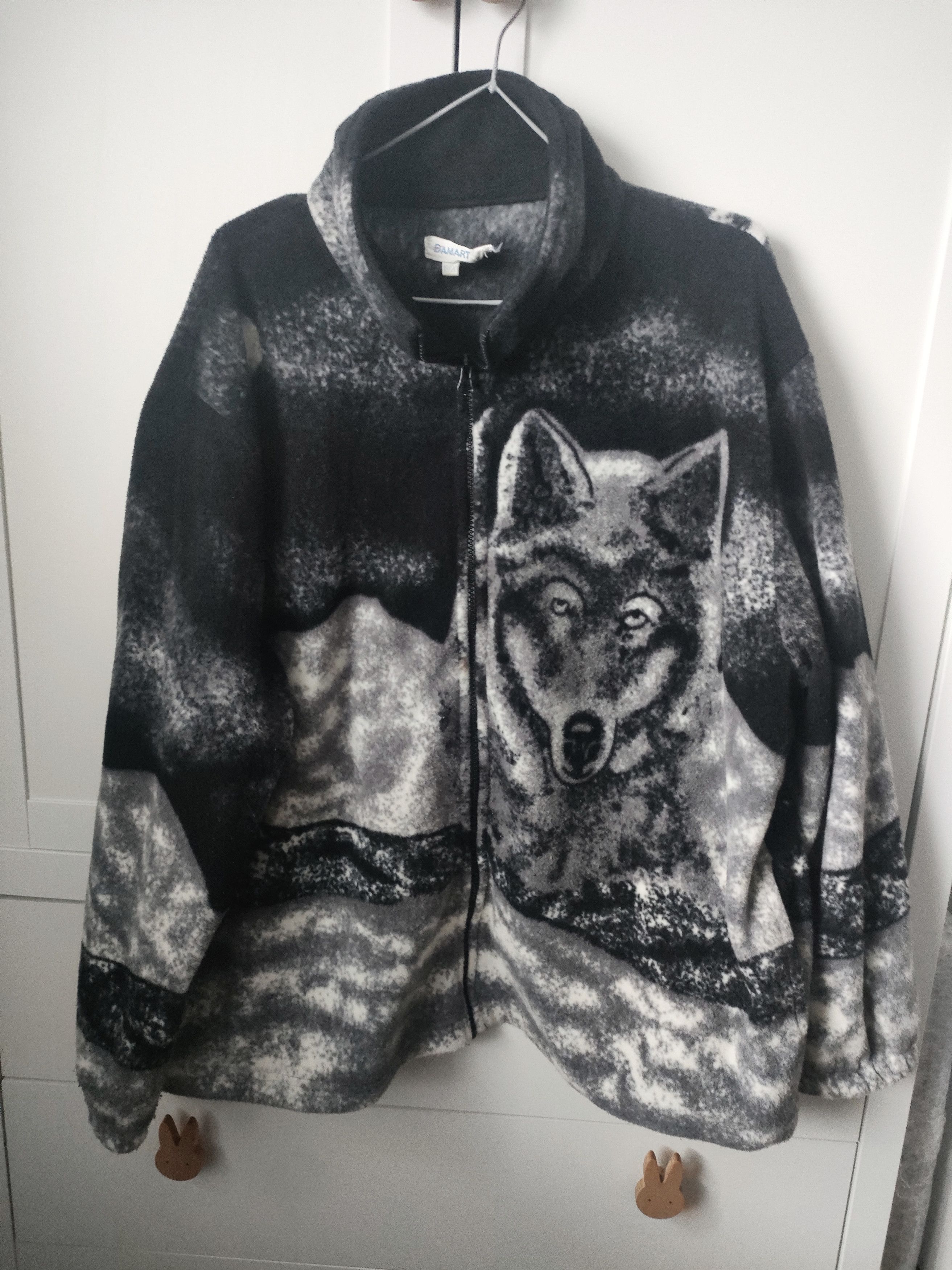Vintage Vintage Sherpa Fleece Jacket Polar Wolf Print Fullzip Size US L / EU 52-54 / 3 - 1 Thumbnail