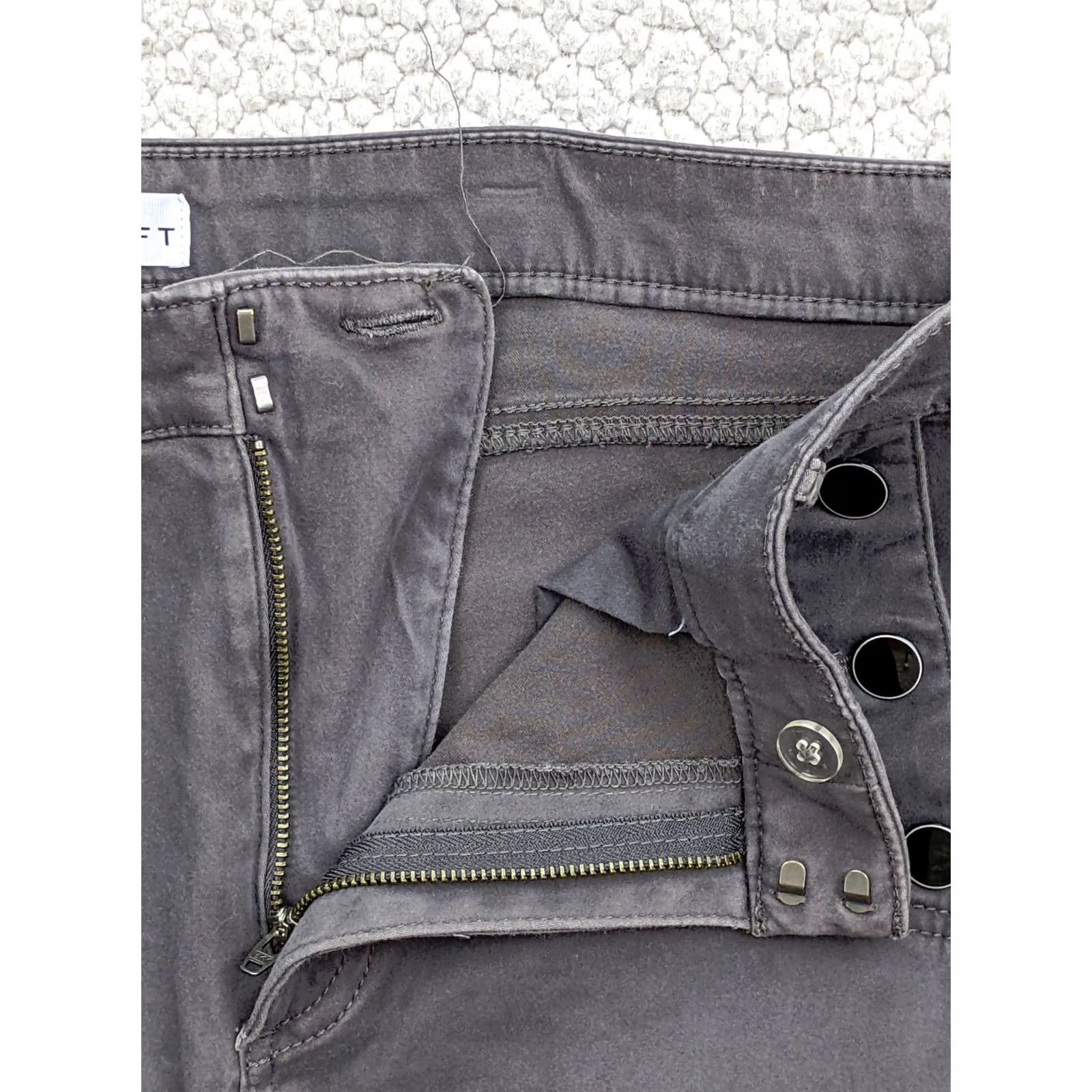 Loft LOFT Sailor Button Skinny Womens 12 Gray High Rise Jeans Denim Dark Wash Stretch Zip Fly Trousers Women Pants Jeans 27.5 Inseam Size 25" / US 0 / IT 36 - 6 Thumbnail