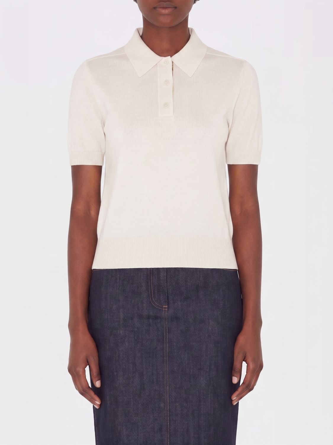 Burberry Burberry Polo Shirt Woman White Size L / US 10 / IT 46 - 1 Thumbnail