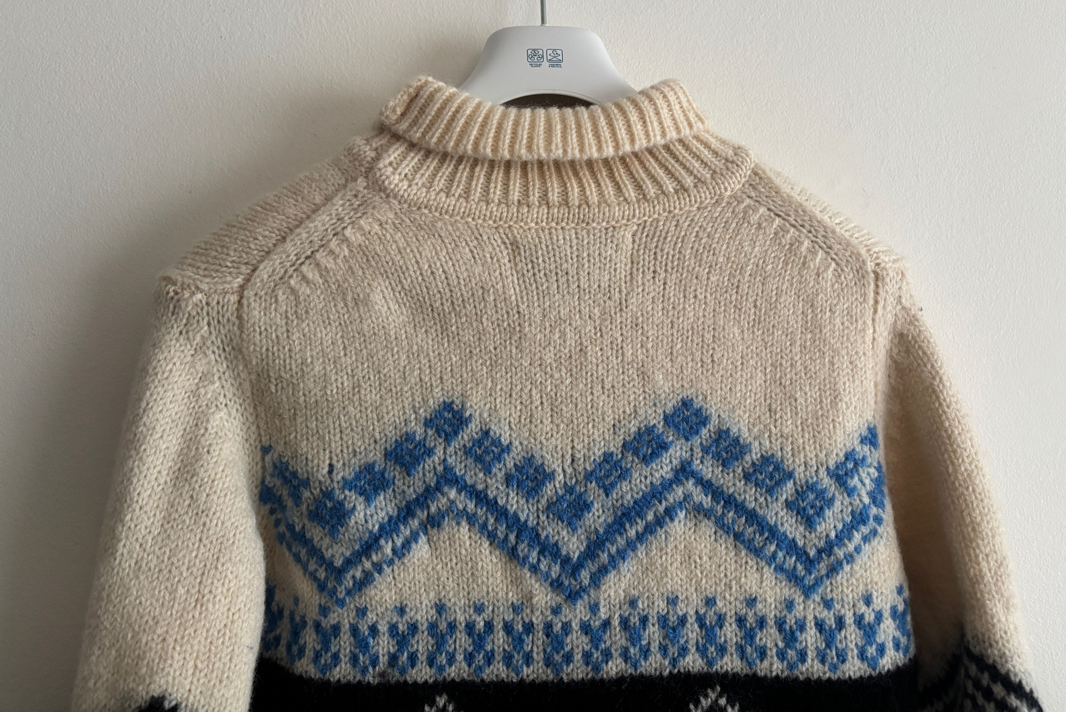 NN07 $265 Nordic Wool Fairisle Ecru Turtleneck Sweater- S/M Size US S / EU 44-46 / 1 - 5 Thumbnail