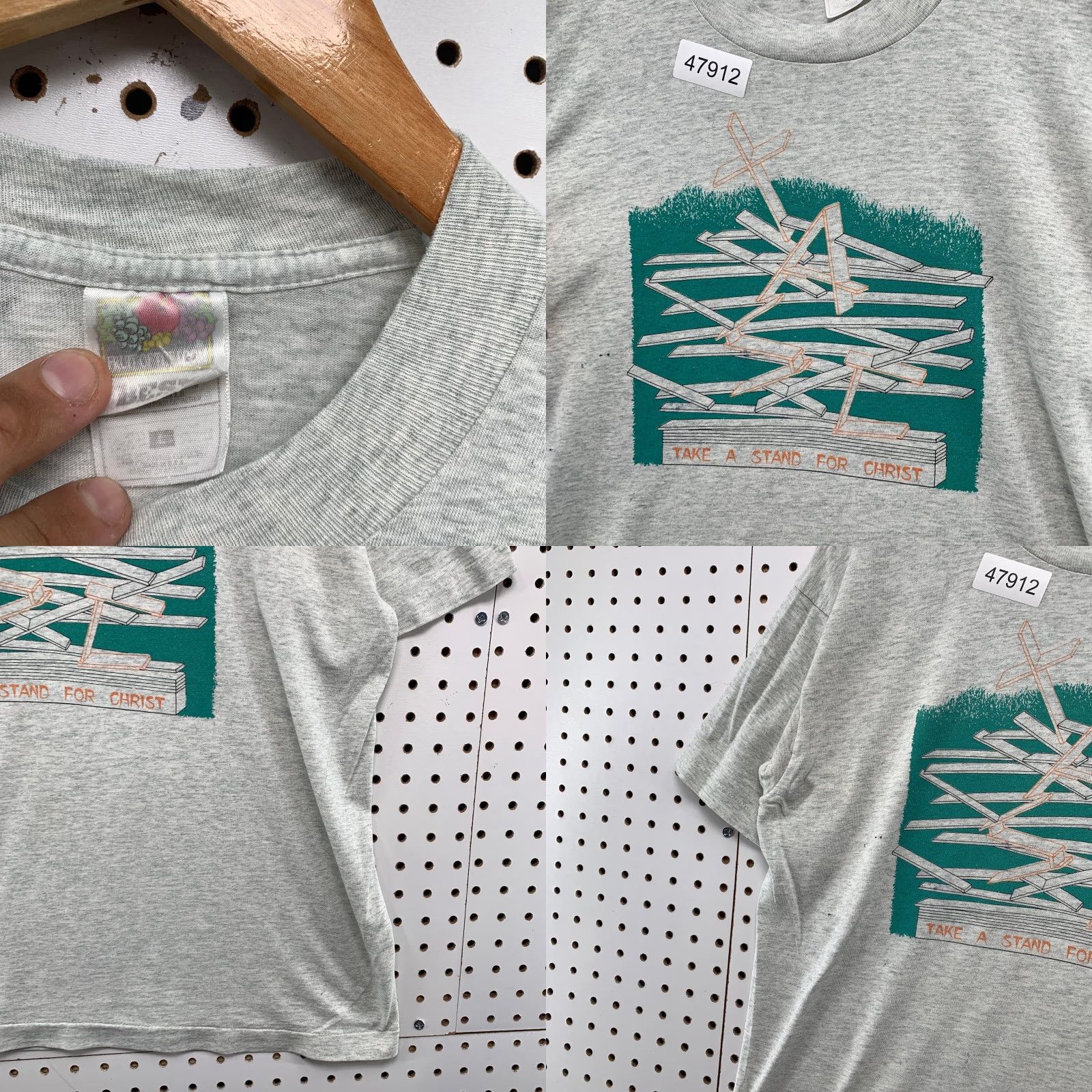 Fruit Of The Loom VINTAGE Jesus Religious T Shirt Mens L Take Stand For Christ Staten Island Shirt Mens L Beige 90s Summer 1990s Cotton Graphic Print"} Size US L / EU 52-54 / 3 - 8 Thumbnail