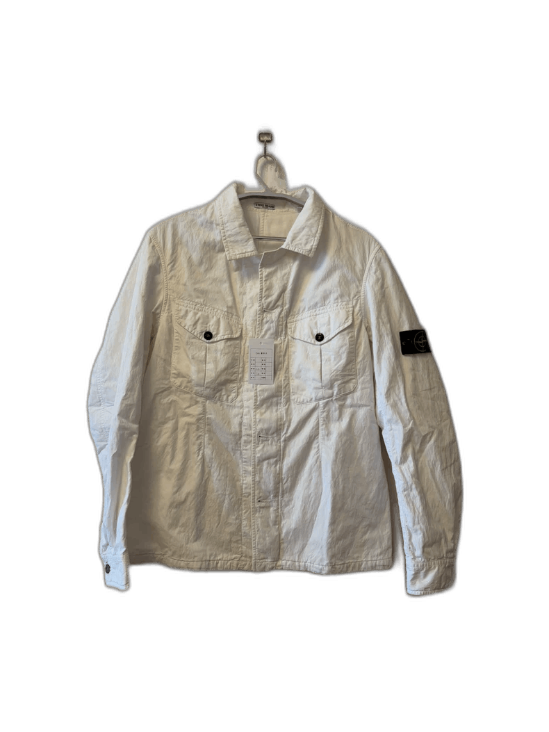 Stone Island White Cotton Jacket Size XL