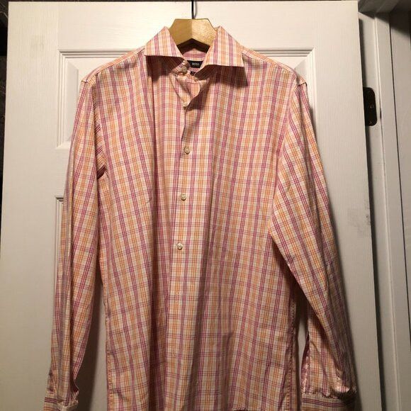 Hugo Boss Hugo boss men's cotton dress shirt size: 17.5/long sleeve Size US XL / EU 56 / 4 - 2 Thumbnail