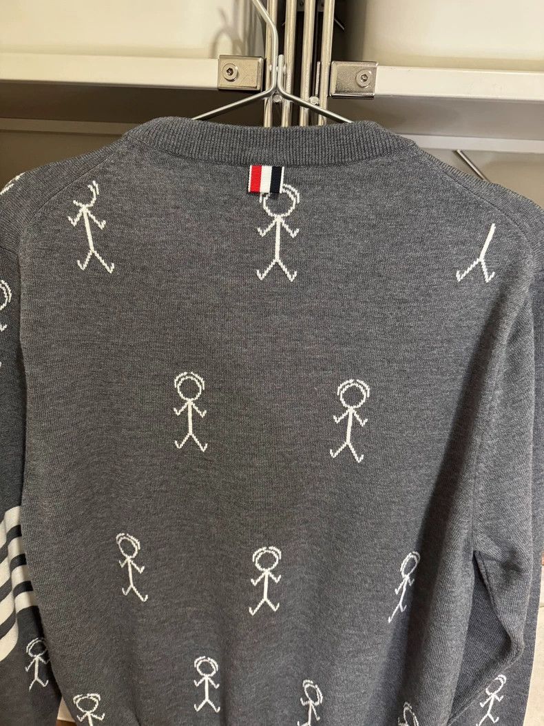 Thom Browne Thom Browne Gray wool matchstick pattern knit sweater Size US M / EU 48-50 / 2 - 4 Thumbnail