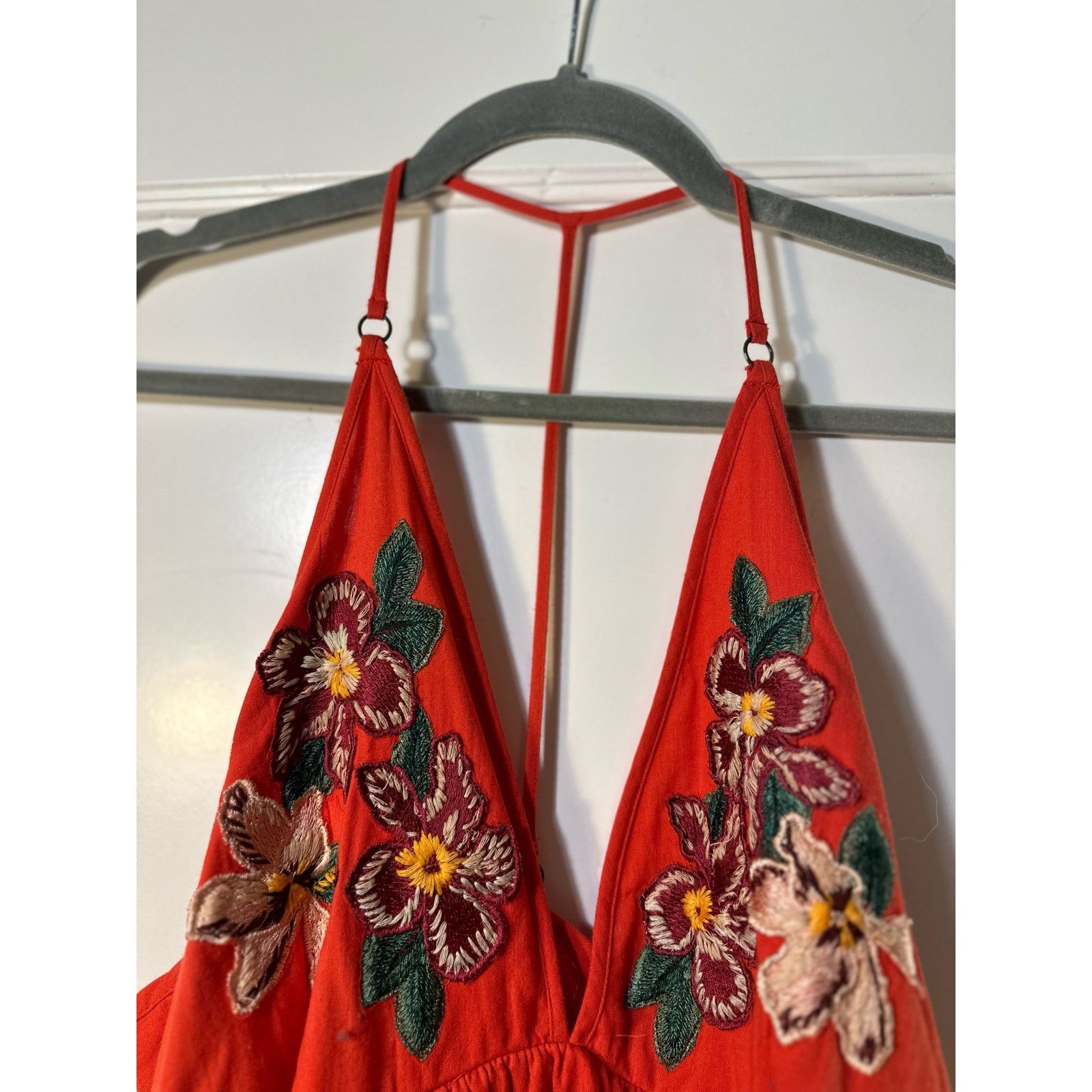 Free People Free People Babydoll Embroidered Floral Halter Sundress Size L / US 10 / IT 46 - 3 Thumbnail