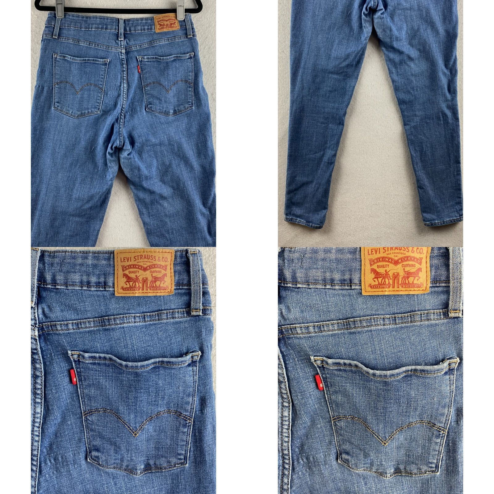 Levi's VINTAGE Levis 721 Jeans Womens 31 High Rise Skinny Distressed Stretch Denim Blue Casual Size 24" / US 00 / IT 34 - 10 Thumbnail