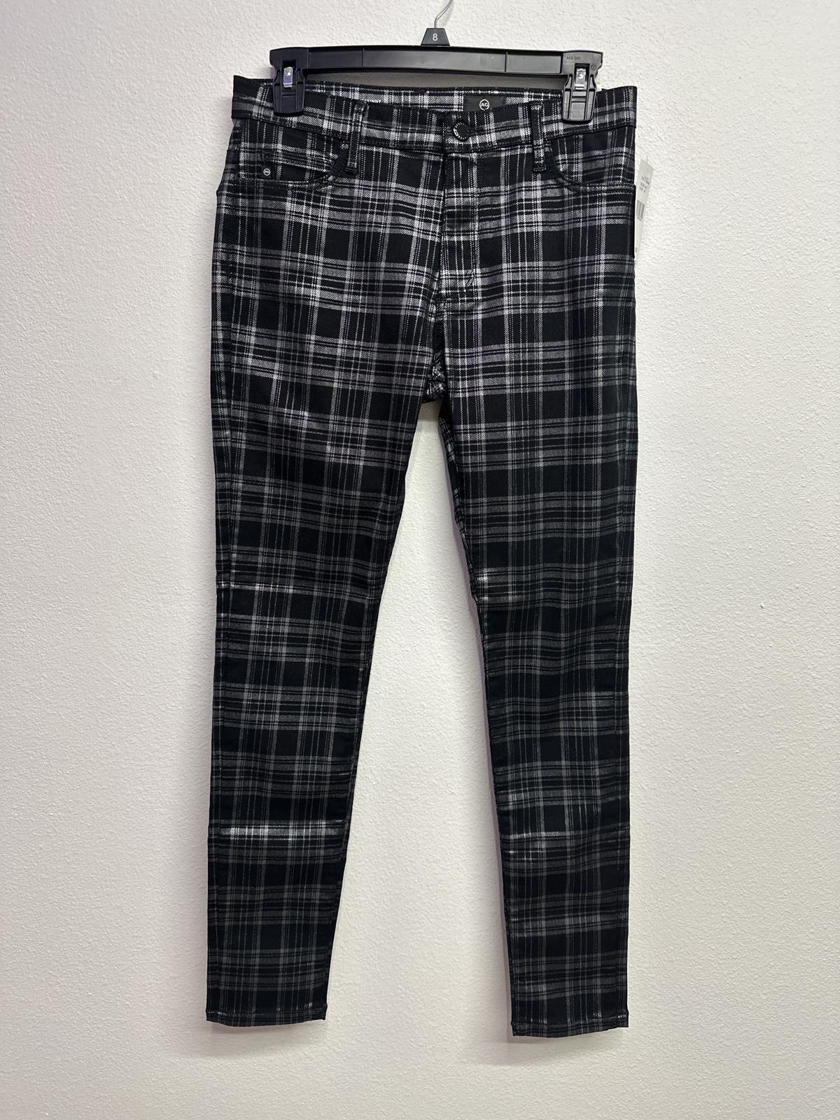 AG Adriano Goldschmied Adriano Goldschmied Size 26 Black Plaid Pants Size 26" / US 2 / IT 38 - 1 Thumbnail