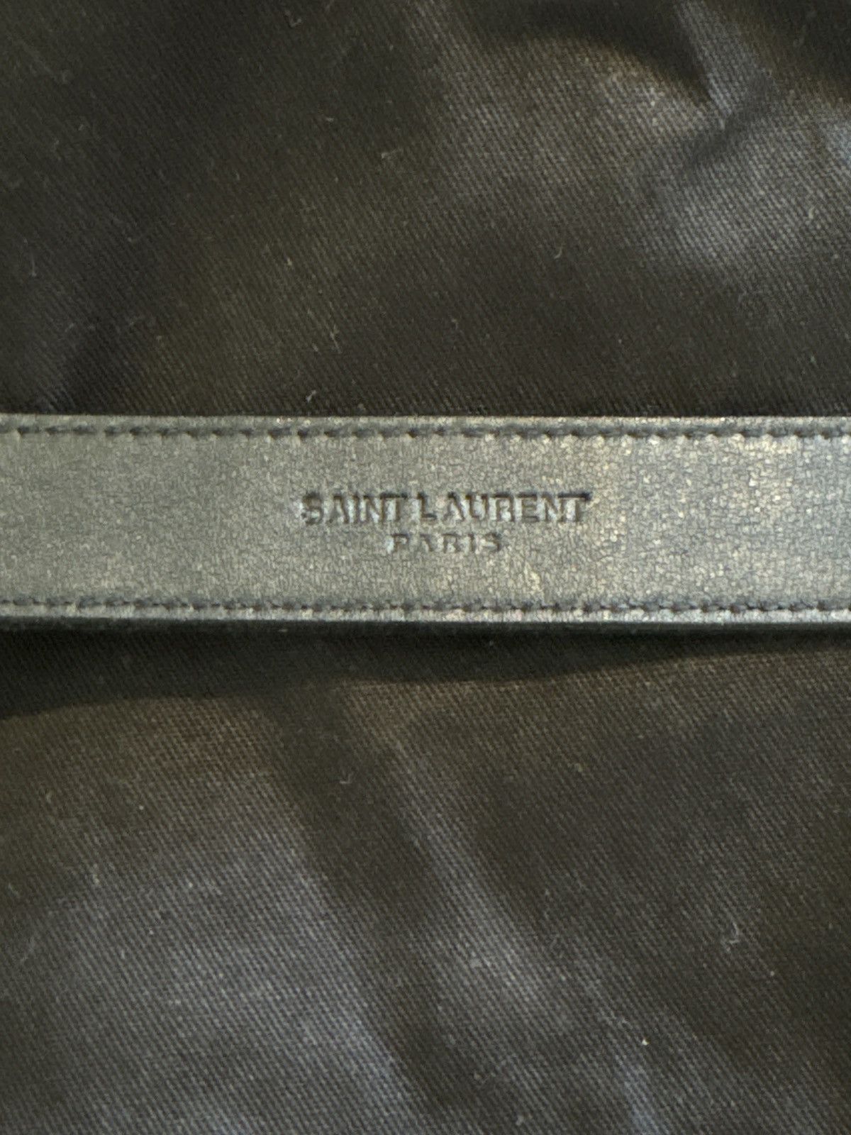 Saint Laurent Paris Saint Laurent Skinny Crocodile Embossed Leather Belt Size ONE SIZE - 6 Thumbnail