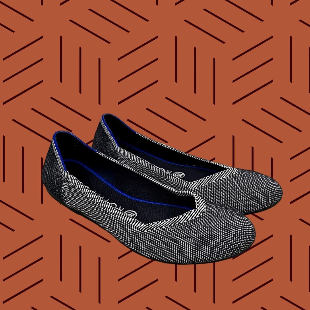 Vintage ROTHYS Ballet Flat Women Size 8.5 Two Tone Gray Round Toe Slip On Career Office Shoes Women Size US 5 / IT 35 - 1 Thumbnail