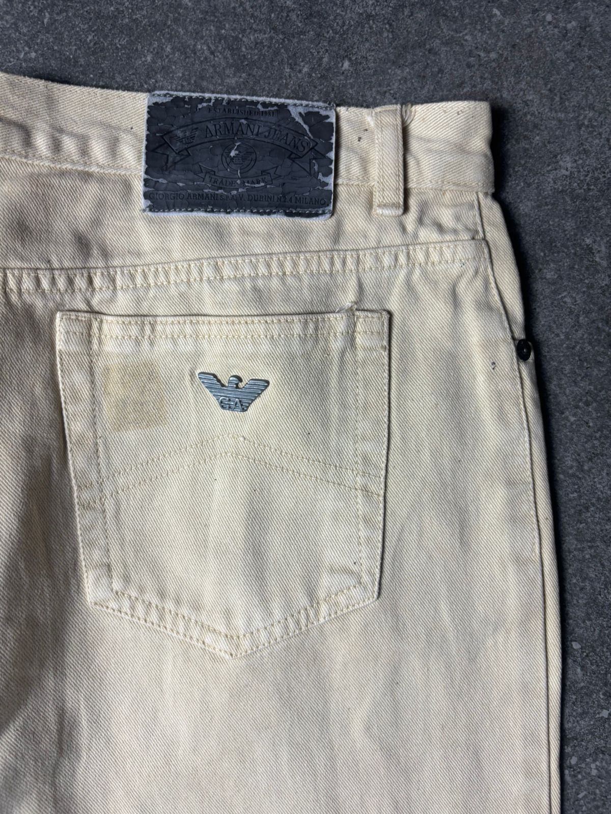 Emporio Armani 1990s Blue Power Wash by Armani Jeans Baggy Pants Size US 32 / EU 48 - 10 Thumbnail