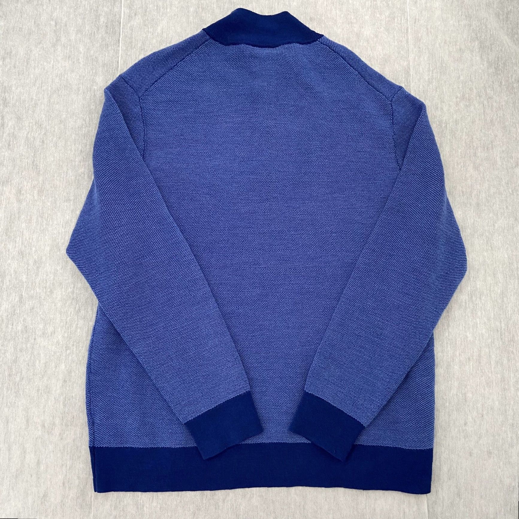 UNTUCKit UNTUCKit Sweat er Adult XL Blue Button Pullover Merino Wool Waffle Knit Mock Neck Sweater Mens XL Preowned Size US XL / EU 56 / 4 - 2 Thumbnail