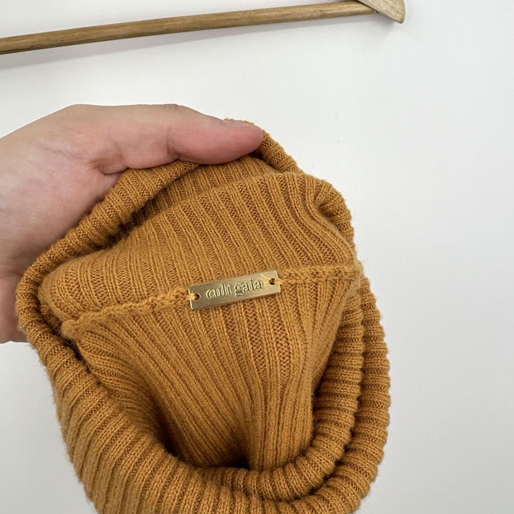 Cult Gaia Cult Gaia Sweater XS Cashmere Wool Capsule Luxury Soft Parisian Turtleneck Womens XS Orange Pullover Knit Long Sleeve Casual Business Travel Classic Size XS / US 0-2 / IT 36-38 - 8 Thumbnail