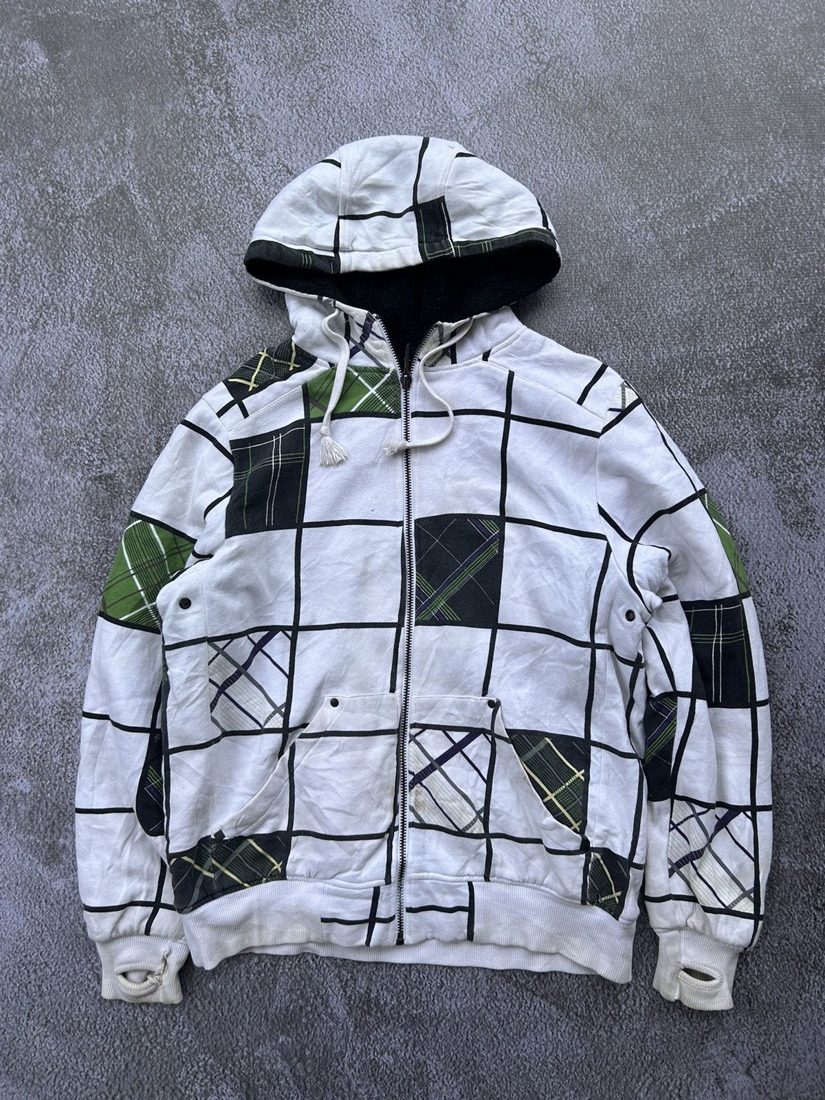 Empyre × Japanese Brand Empyre faux zipper hoodie plaid Ifsixwasnine LGB Size US L / EU 52-54 / 3 - 1 Thumbnail