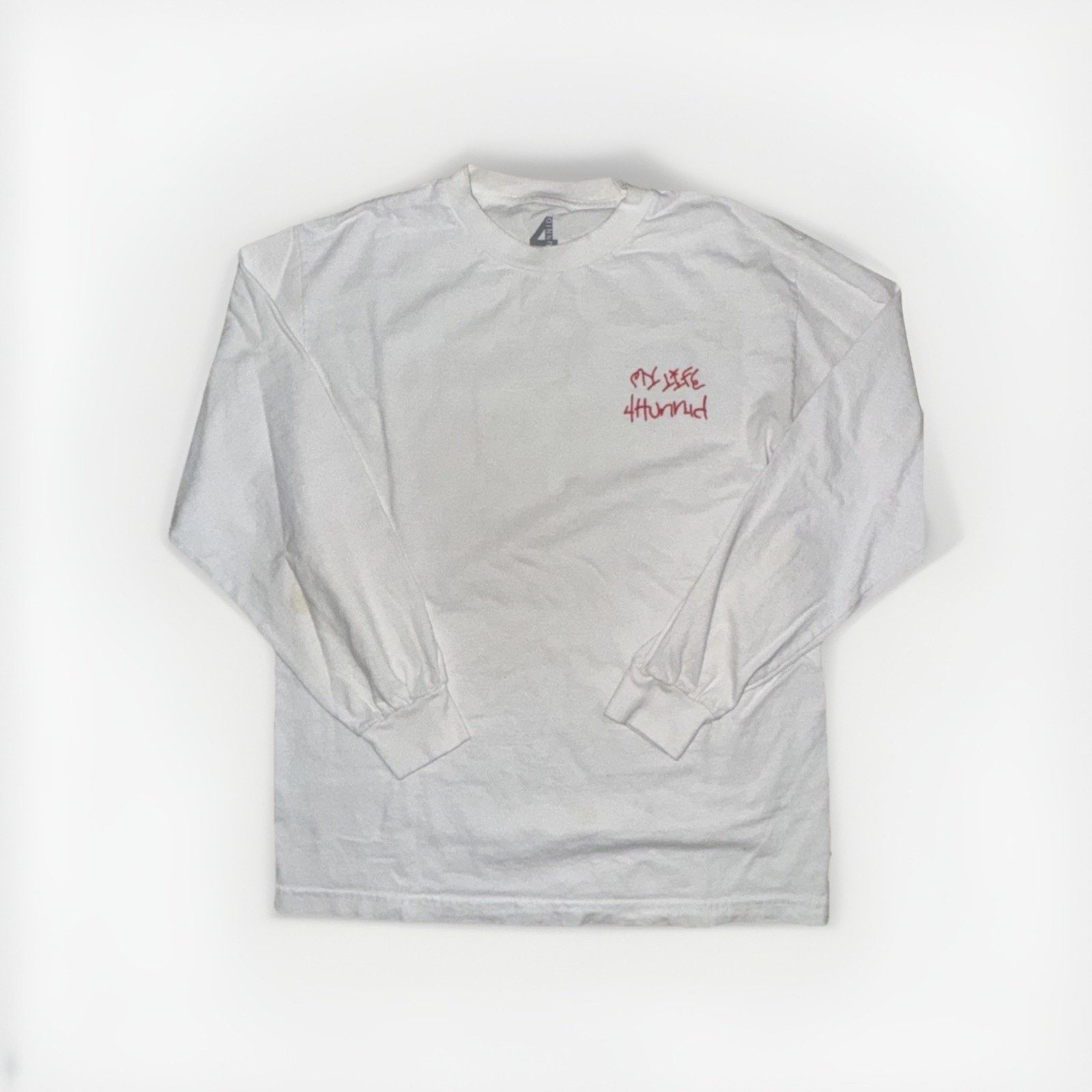 4HUNNID 4Hunnid Long Sleeve Graphic Tee White Medium YG Rap Shirt Size US M / EU 48-50 / 2 - 3 Thumbnail