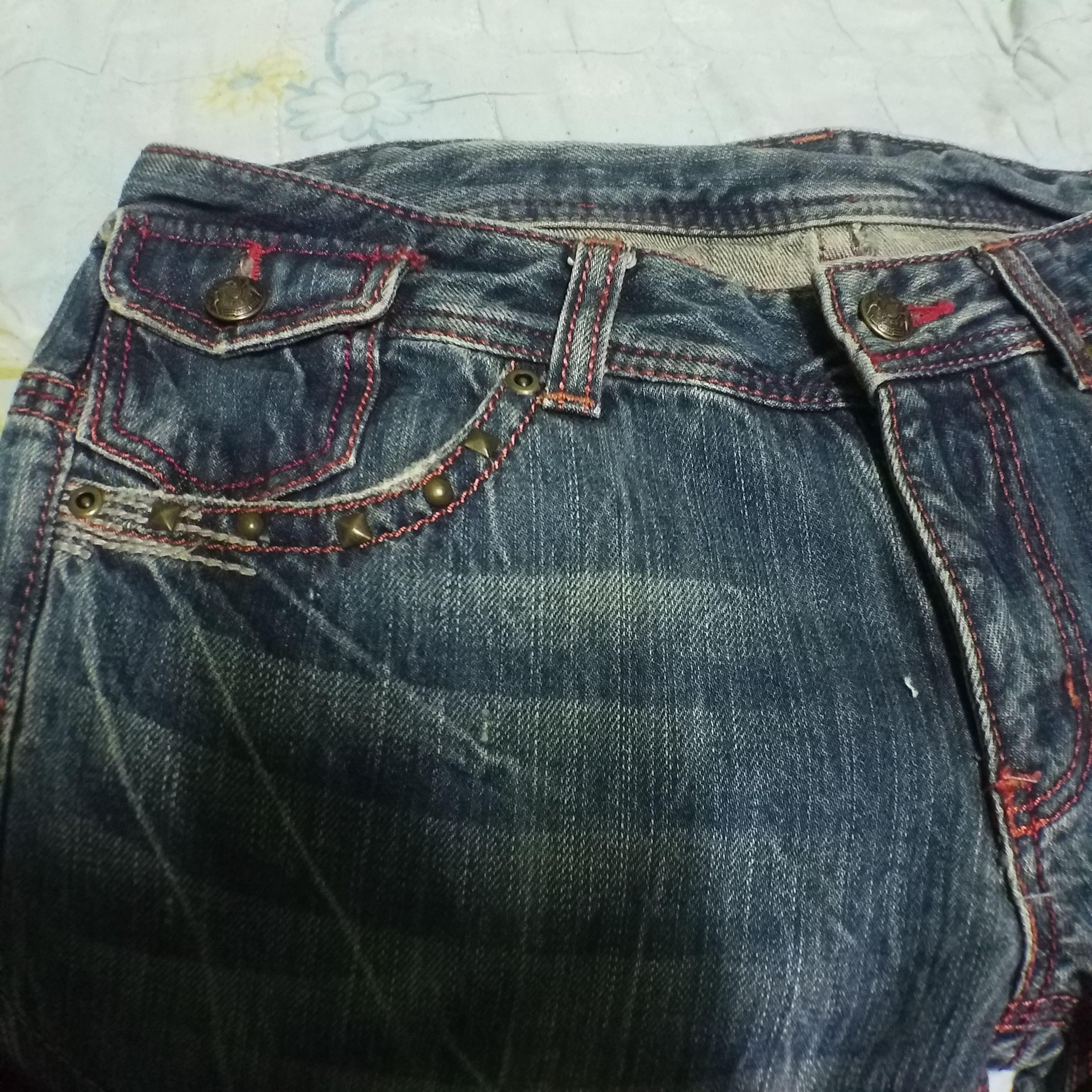 Japanese Brand shinehill distress denim with stud bell bottom Size 32" / US 10 / IT 46 - 6 Thumbnail