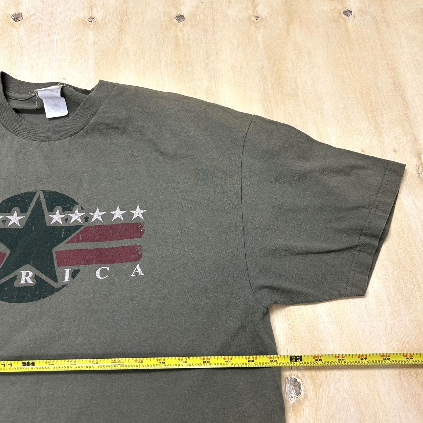 Vintage America Shirt Mens XL Green Patriotic Star Graphic Stripes USA Tee T-Shirt Size US XL / EU 56 / 4 - 6 Thumbnail