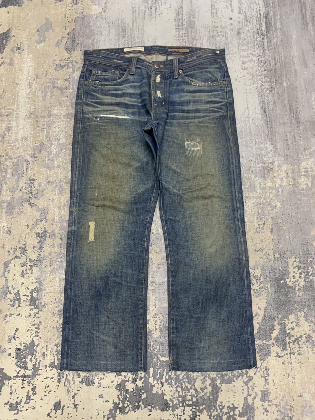 AG Adriano Goldschmied Distressed Mud Wash Loose Jeans