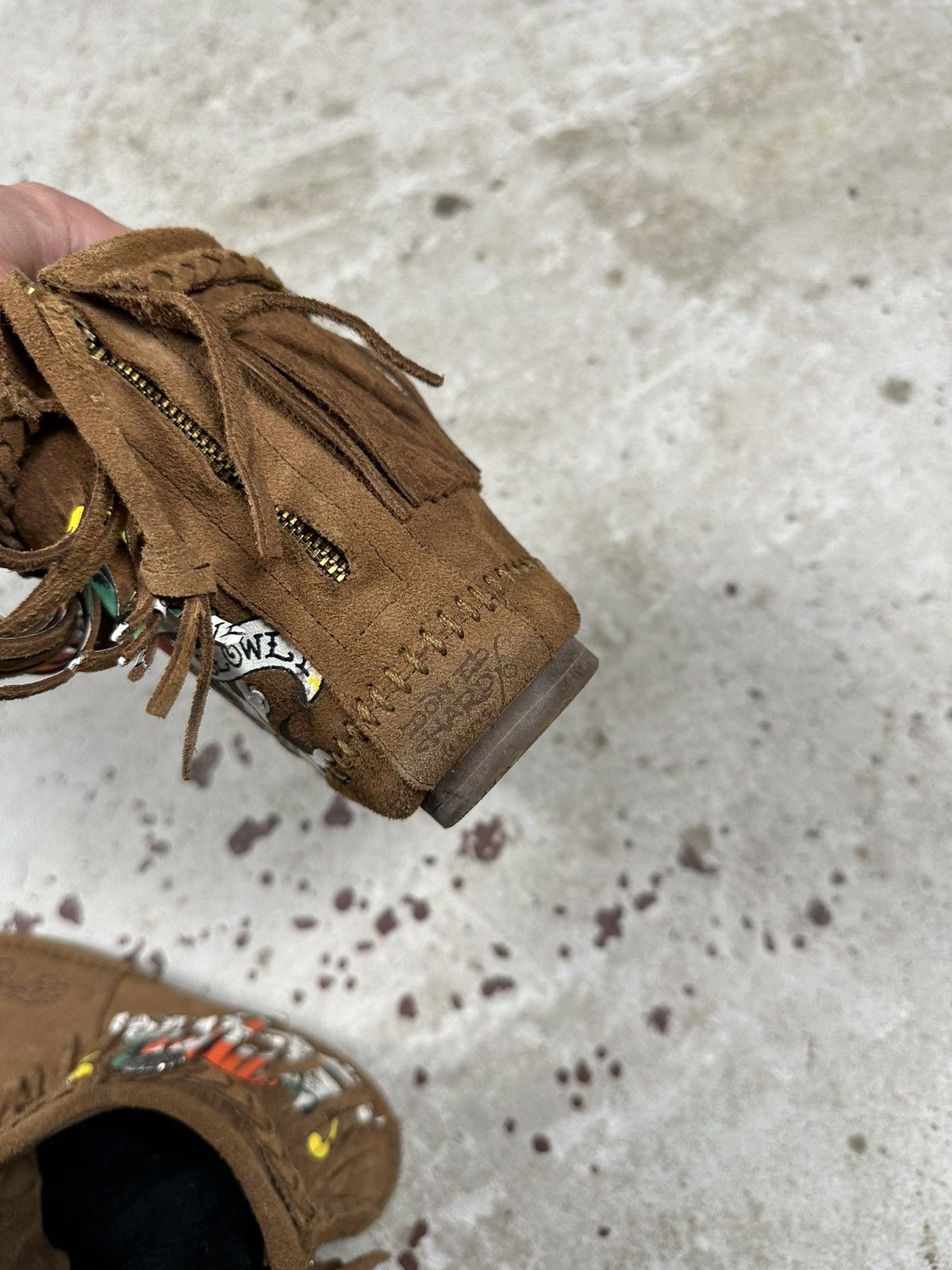 Christian Audigier × Ed Hardy × Vintage Vintage Y2K Ed Hardy Brown Suede Skull Fringe Moccasins Size US 6 / IT 36 - 12 Thumbnail