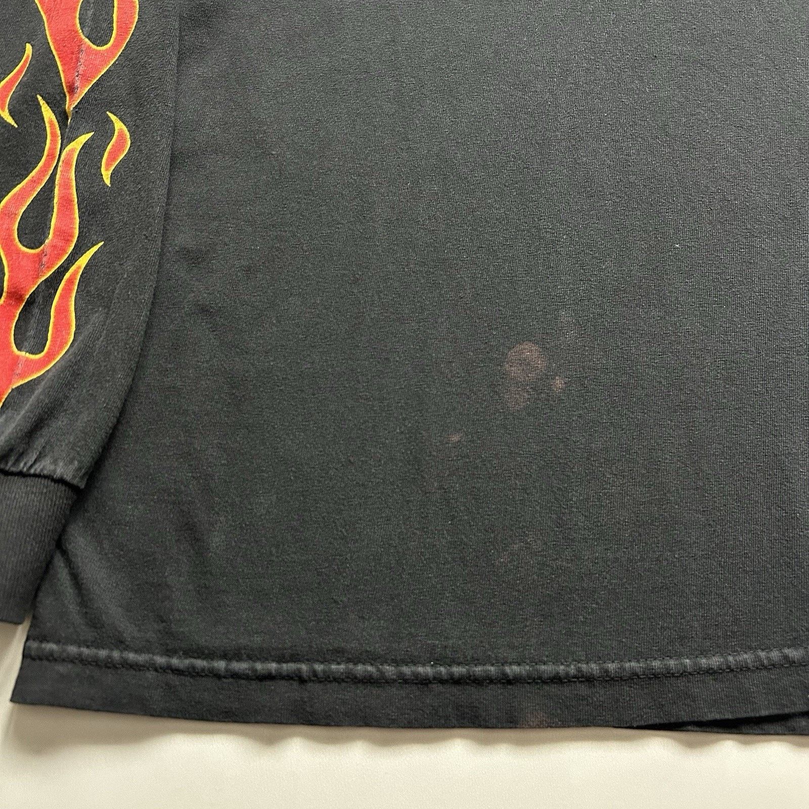 Vintage Vintage Y2K Long Sleeve Shirt Flames Fire Faded Black Small Size US S / EU 44-46 / 1 - 3 Thumbnail
